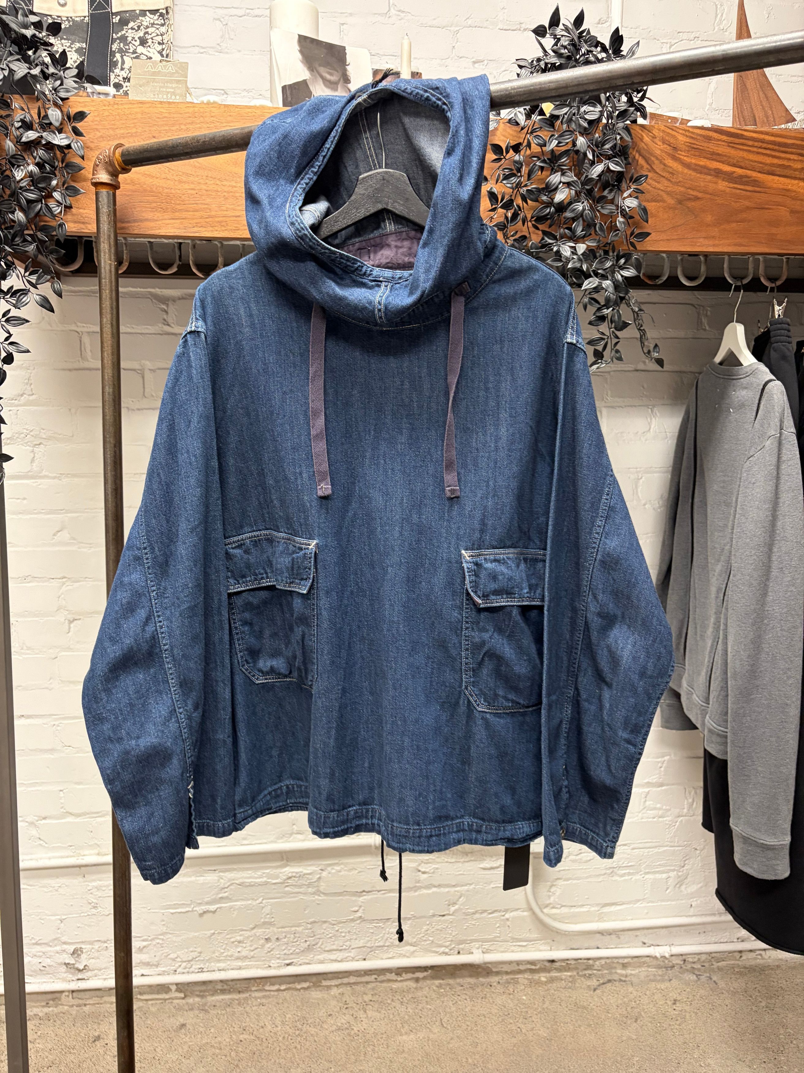 Kapital Kapital Hooded Denim Drawstring Closure Military Field Jacket Size US L / EU 52-54 / 3 - 1 Thumbnail