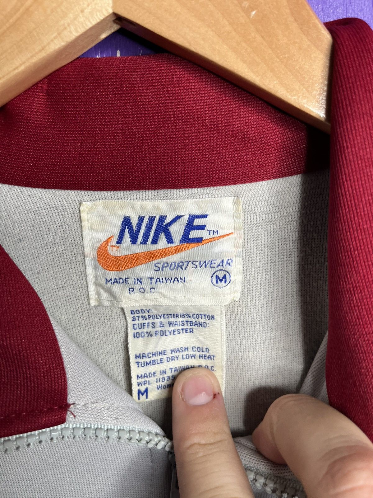 Nike × Vintage Vintage 70s Nike collar logo zip up jacket Size US M / EU 48-50 / 2 - 4 Thumbnail