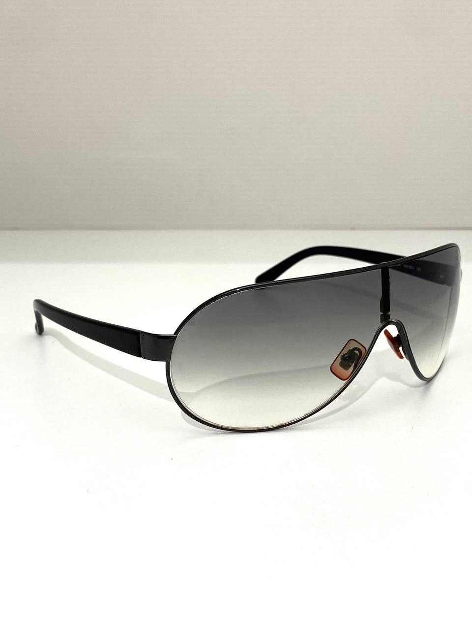 Miu Miu Miu Miu Logo Pilot Shield Retro Black Sunglasses Vintage Y2K Size ONE SIZE - 2 Thumbnail
