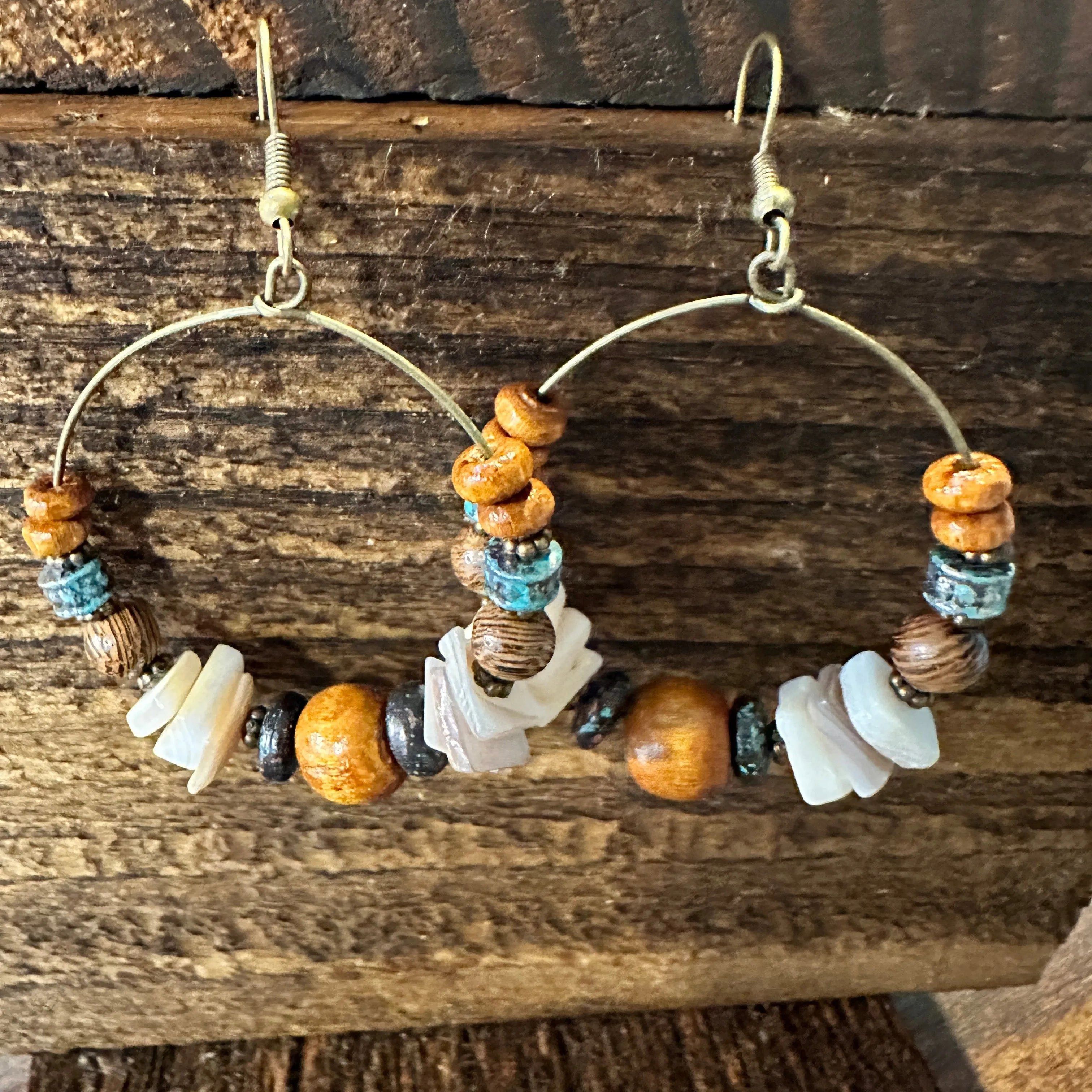Other Handmade Western Hippie Copper Wire Natural Wooden Beads Dro Size ONE SIZE - 4 Thumbnail