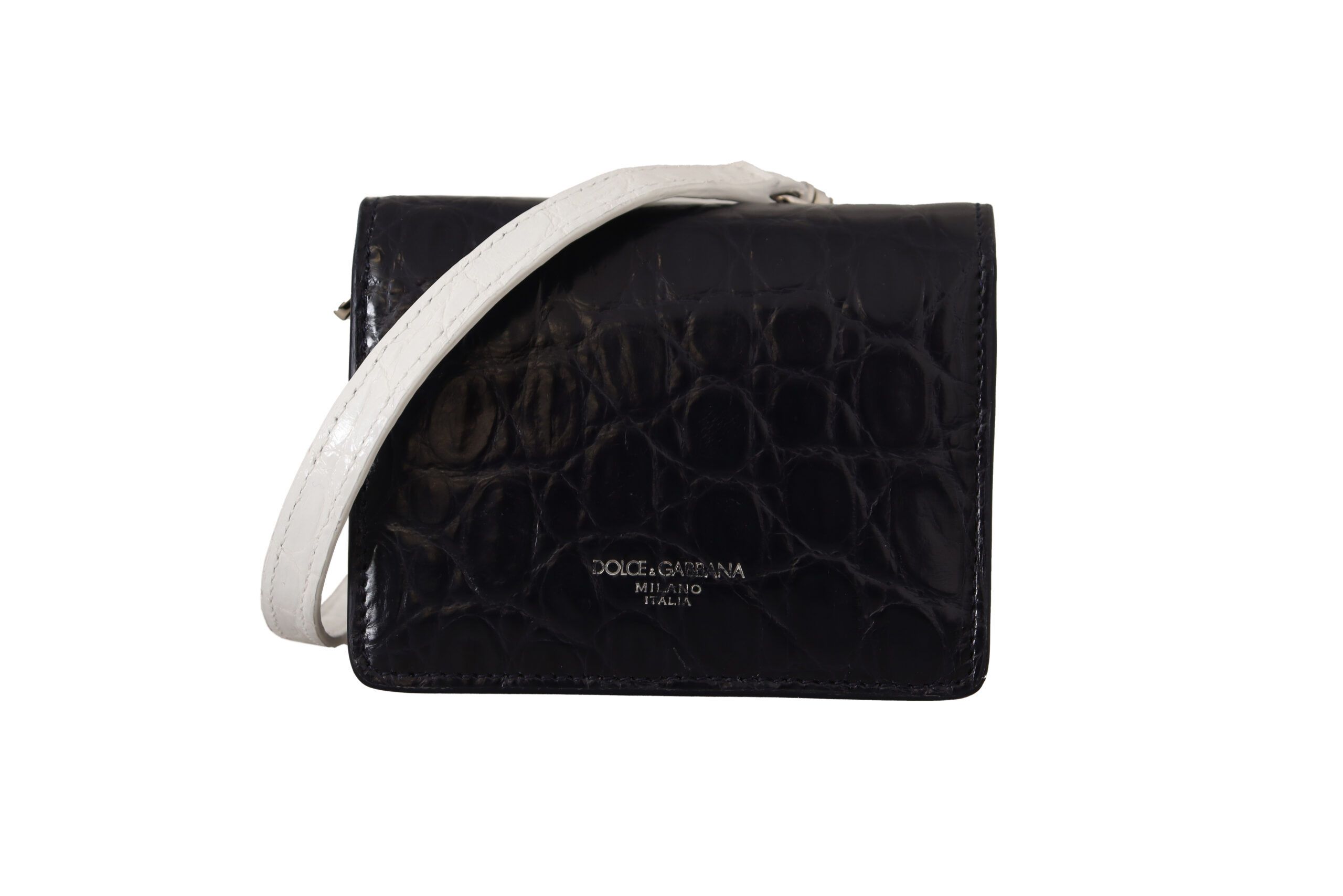Dolce & Gabbana Blue Exotic Leather Bifold Wallet with Men's Strap Size ONE SIZE - 1 Thumbnail
