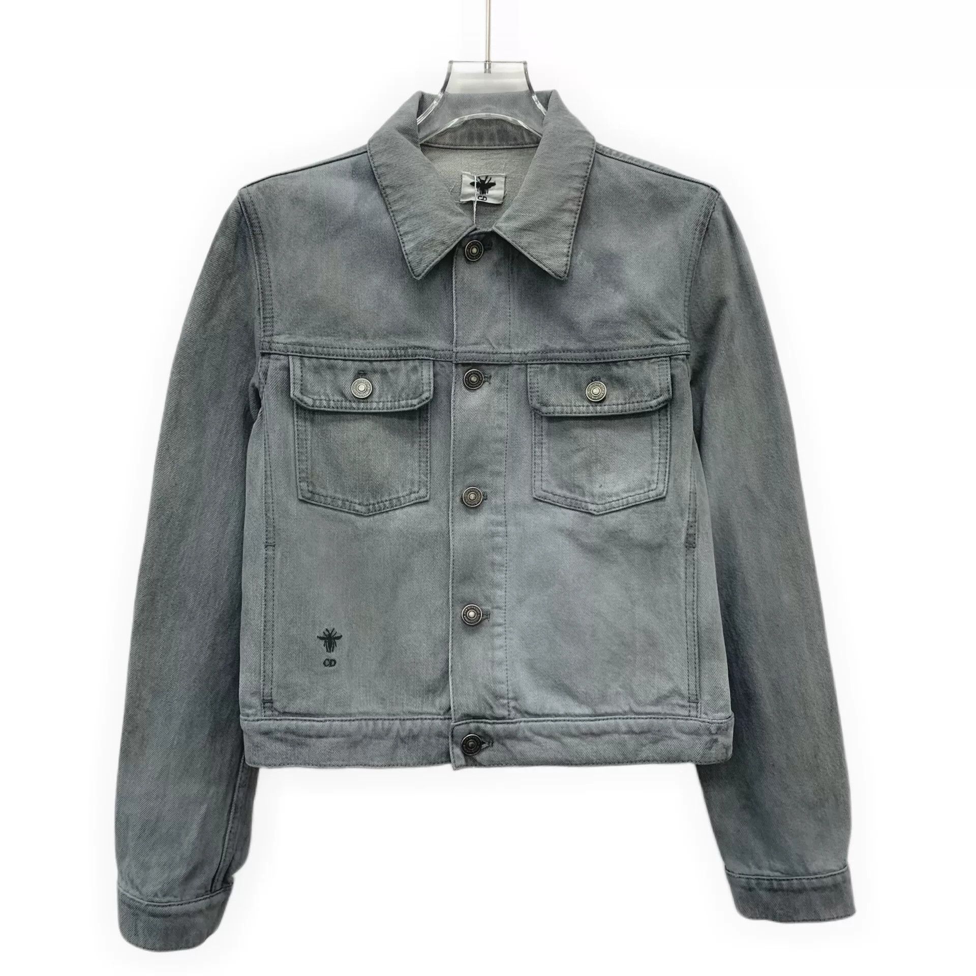 Dior Dior Gray Washed Bee Embroidery Denim Jacket Size US S / EU 44-46 / 1 - 1 Thumbnail