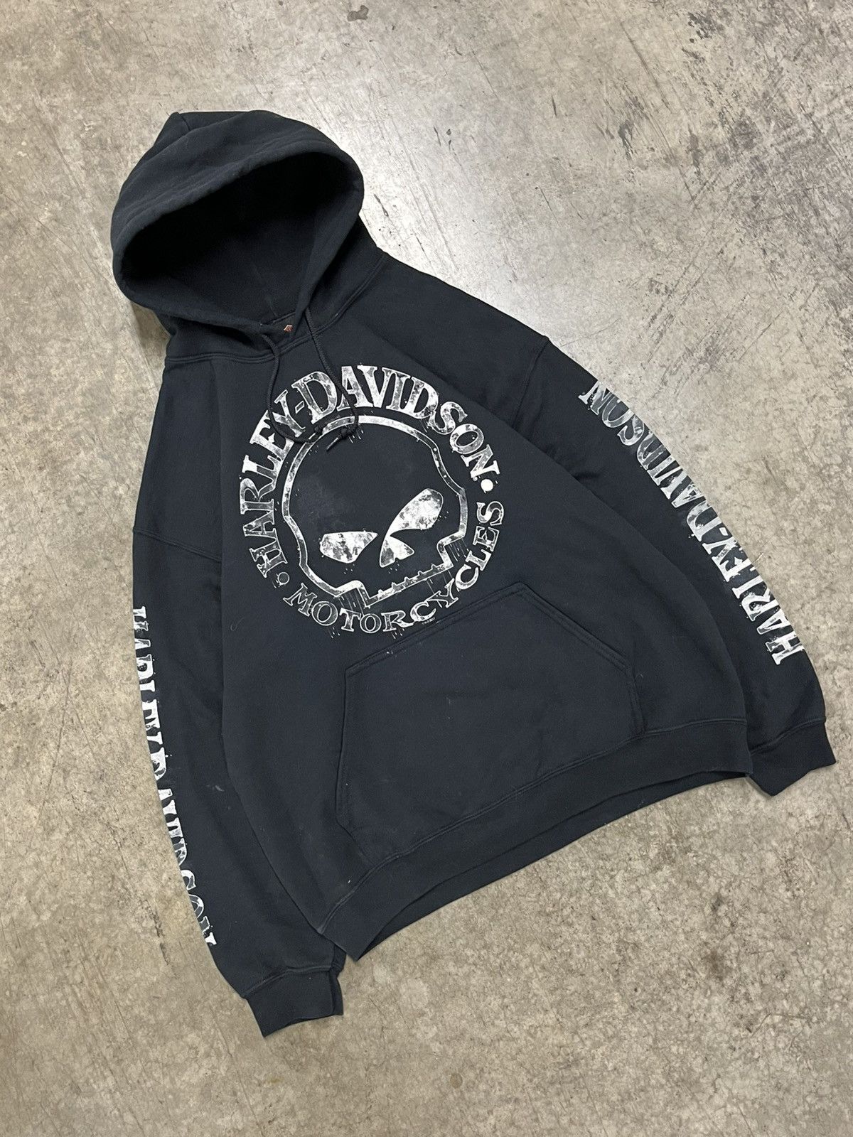 Harley Davidson Harley Davidson vintage y2k grunge skull hoodie rare hype Size US L / EU 52-54 / 3 - 4 Thumbnail