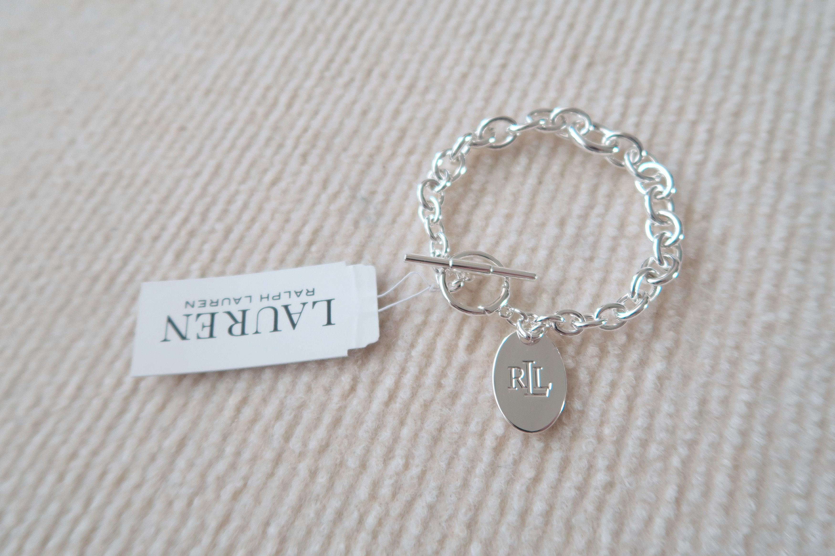 Ralph Lauren Ralph Lauren Evelyn Flex Silver Logo Charm Bracelet Size ONE SIZE - 3 Thumbnail