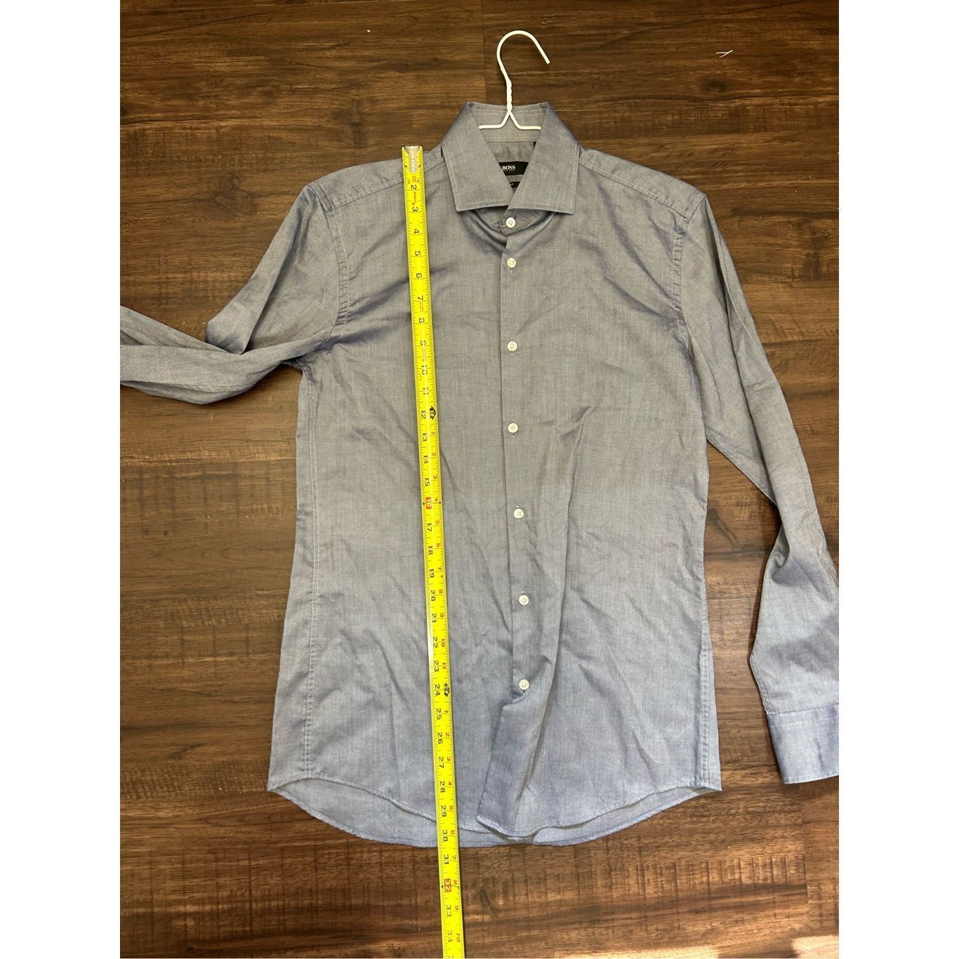 Hugo Boss Hugo BOSS Slim Fit Cotton Slate Blue Button-Up Shirt, Sz 39/ Size US L / EU 52-54 / 3 - 6 Thumbnail
