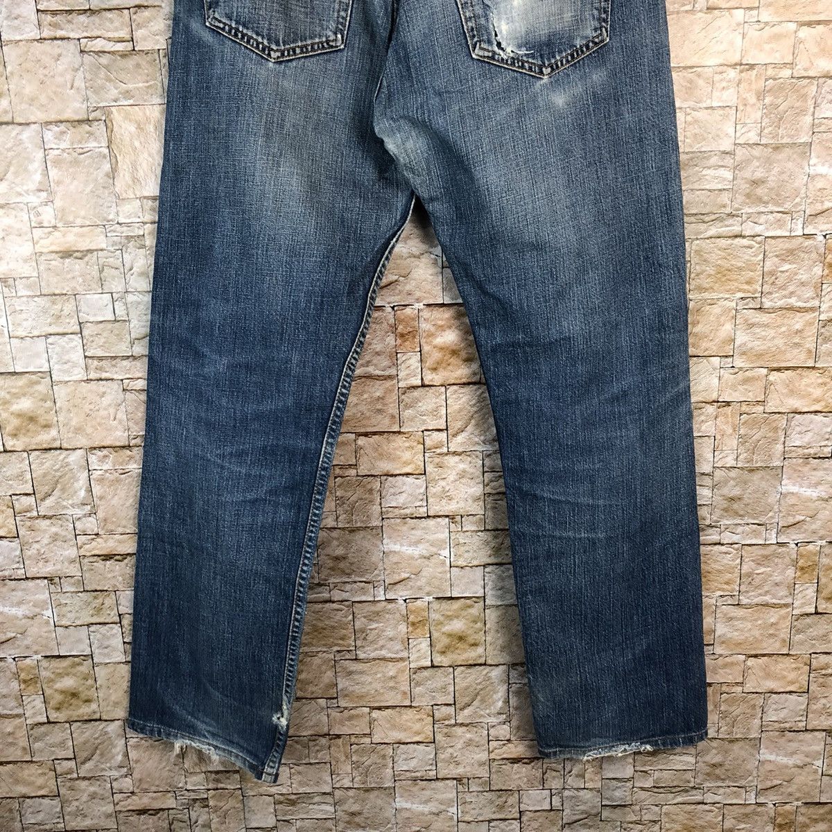 Levi's 501 Levis Blue Distressed Denim Pants #A970 Size US 30 / EU 46 - 15 Thumbnail