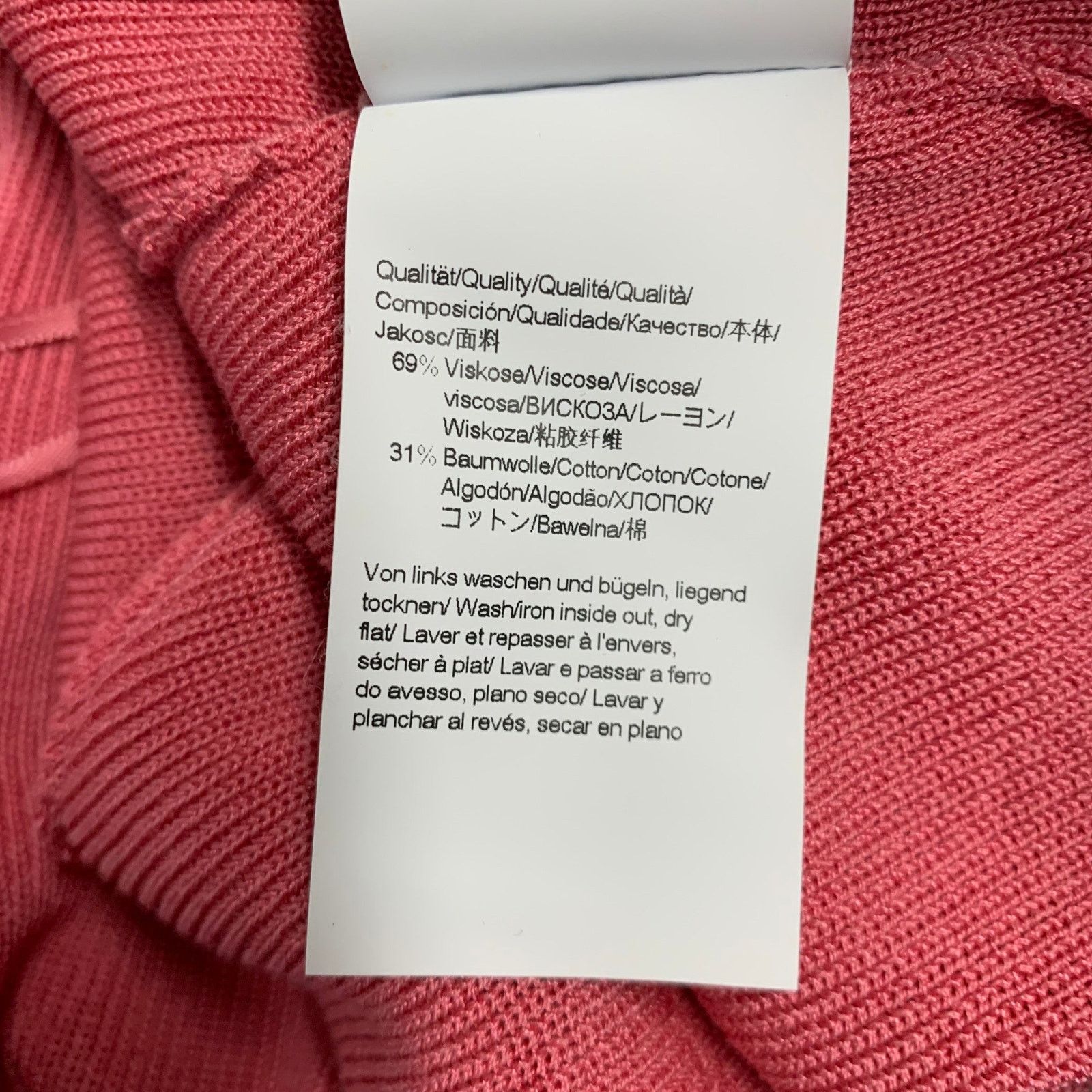 Hugo Boss Pink Viscose Cotton Rib Knit Cropped Open Front Cardigan Size M / US 6-8 / IT 42-44 - 6 Thumbnail