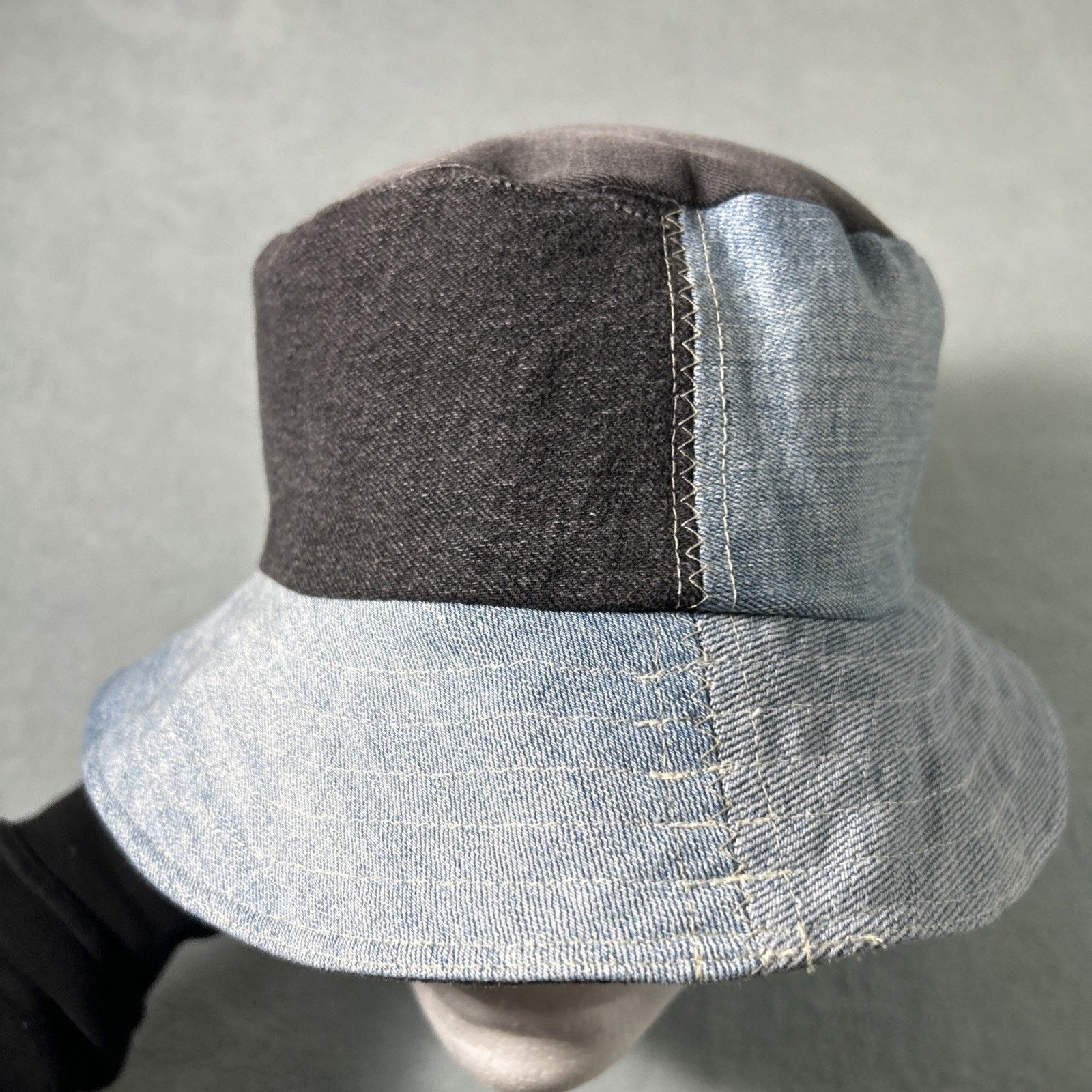 Levi's Patchwork Denim Panel Bucket Hat Large Reversible Granola Size ONE SIZE - 12 Thumbnail
