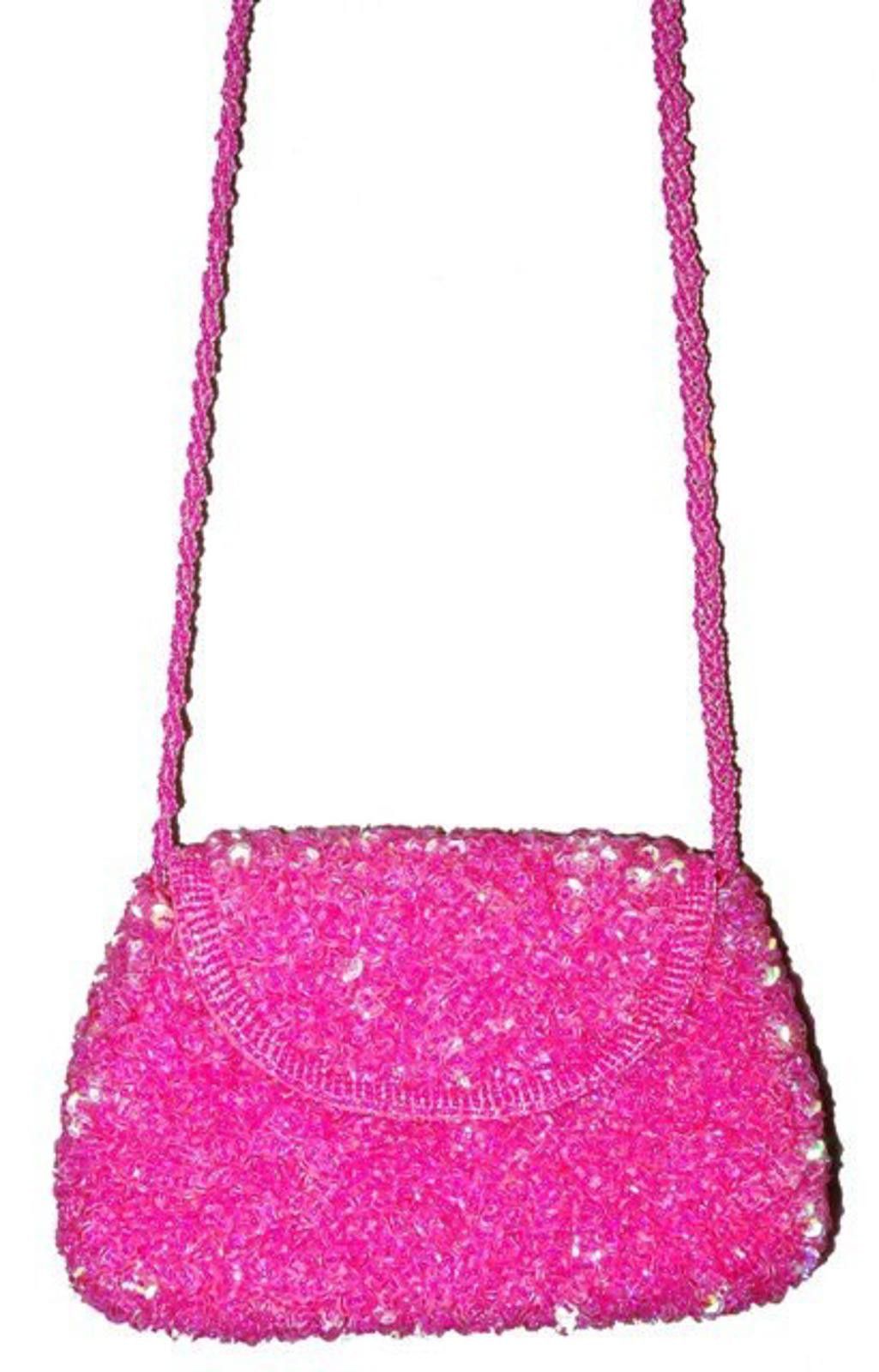 Designer Sequin Beaded Purse FUSHIA Size ONE SIZE - 1 Preview