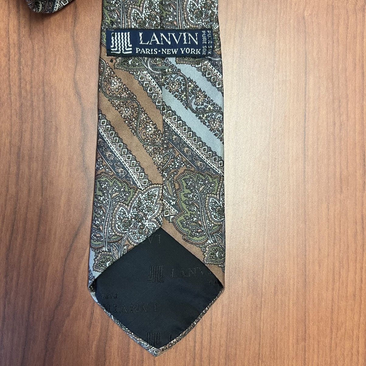 Lanvin Vtg Lanvin Paris Multi-Color Paisley Silk Tie 55”x3” Size ONE SIZE - 5 Thumbnail