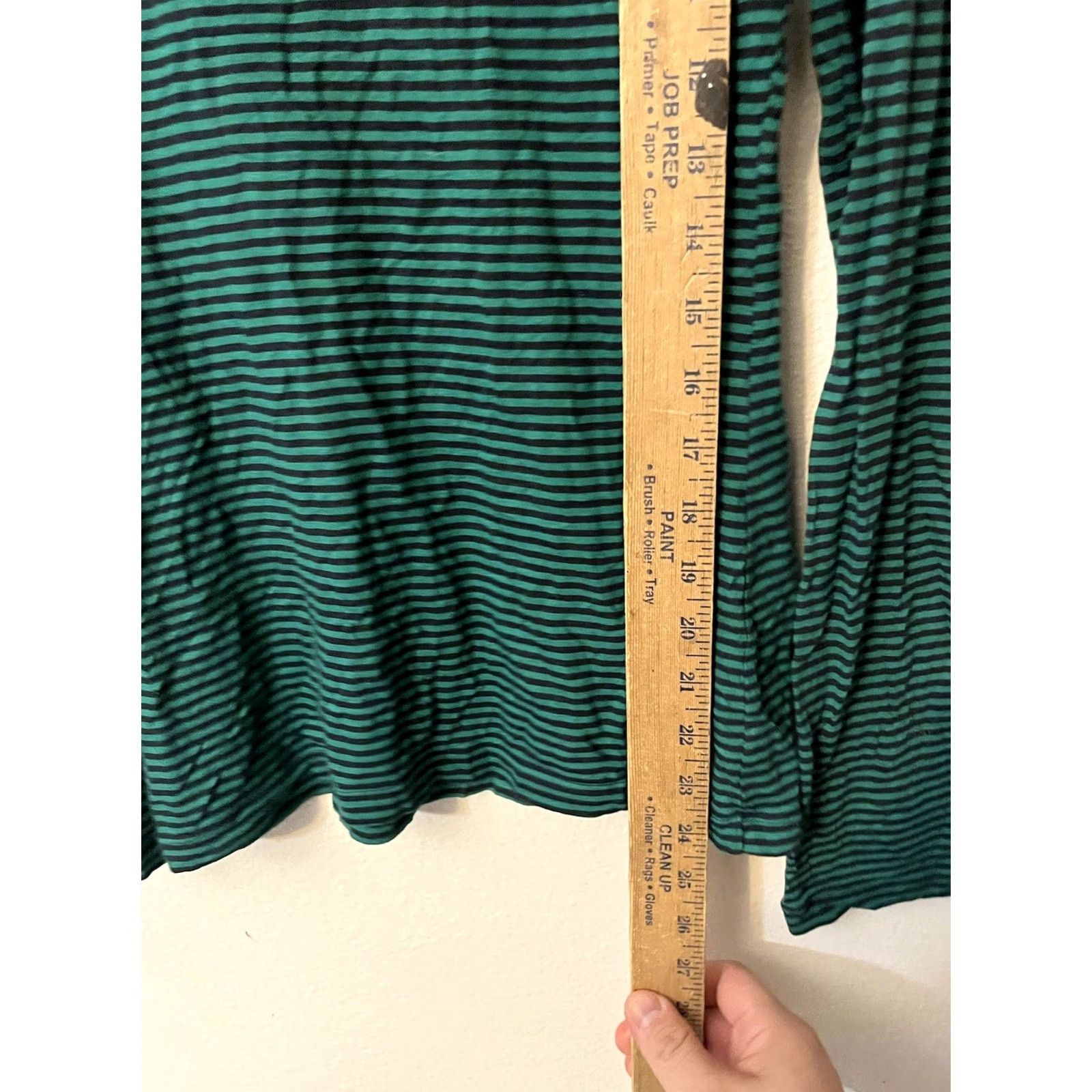 Banana Republic Banana Republic Women Round Neck Long Sleeve T-Shirt Green Stripe Size S Size S / US 4 / IT 40 - 4 Thumbnail