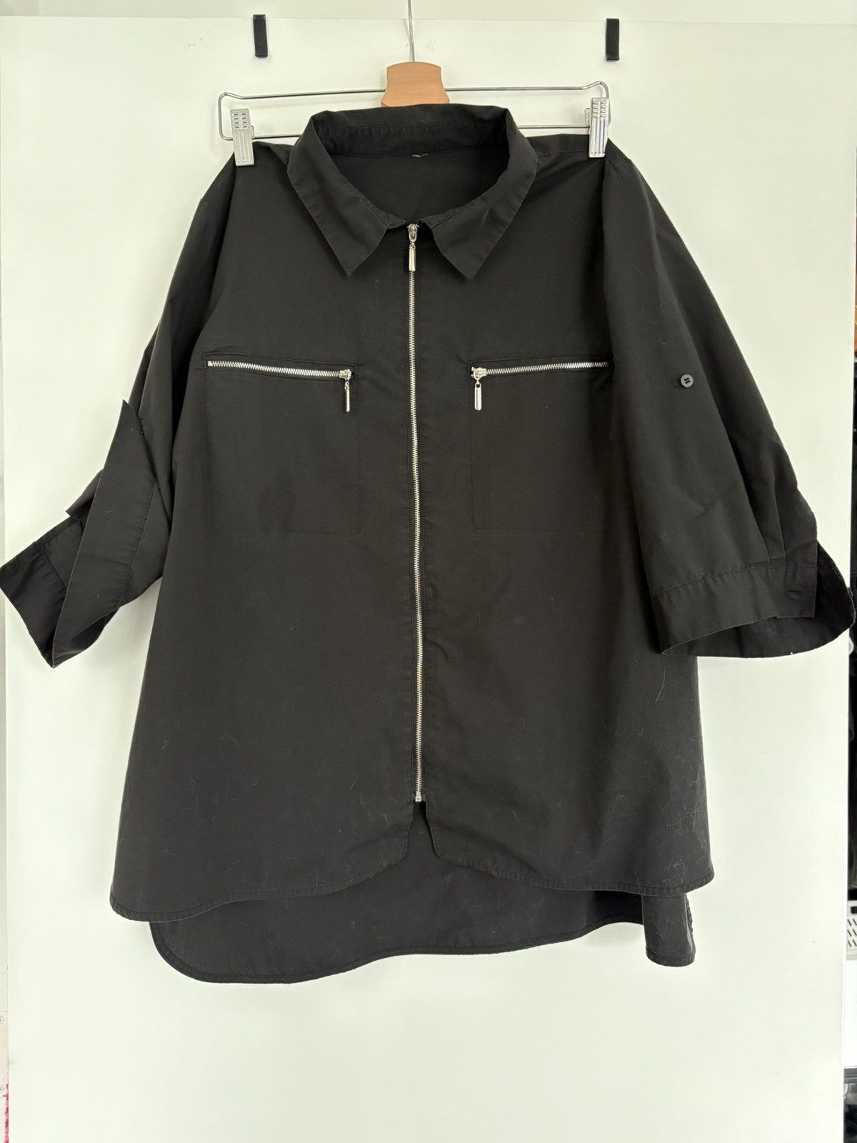 Vintage Black Zip but Collared Shirt Size US L / EU 52-54 / 3 - 2 Thumbnail