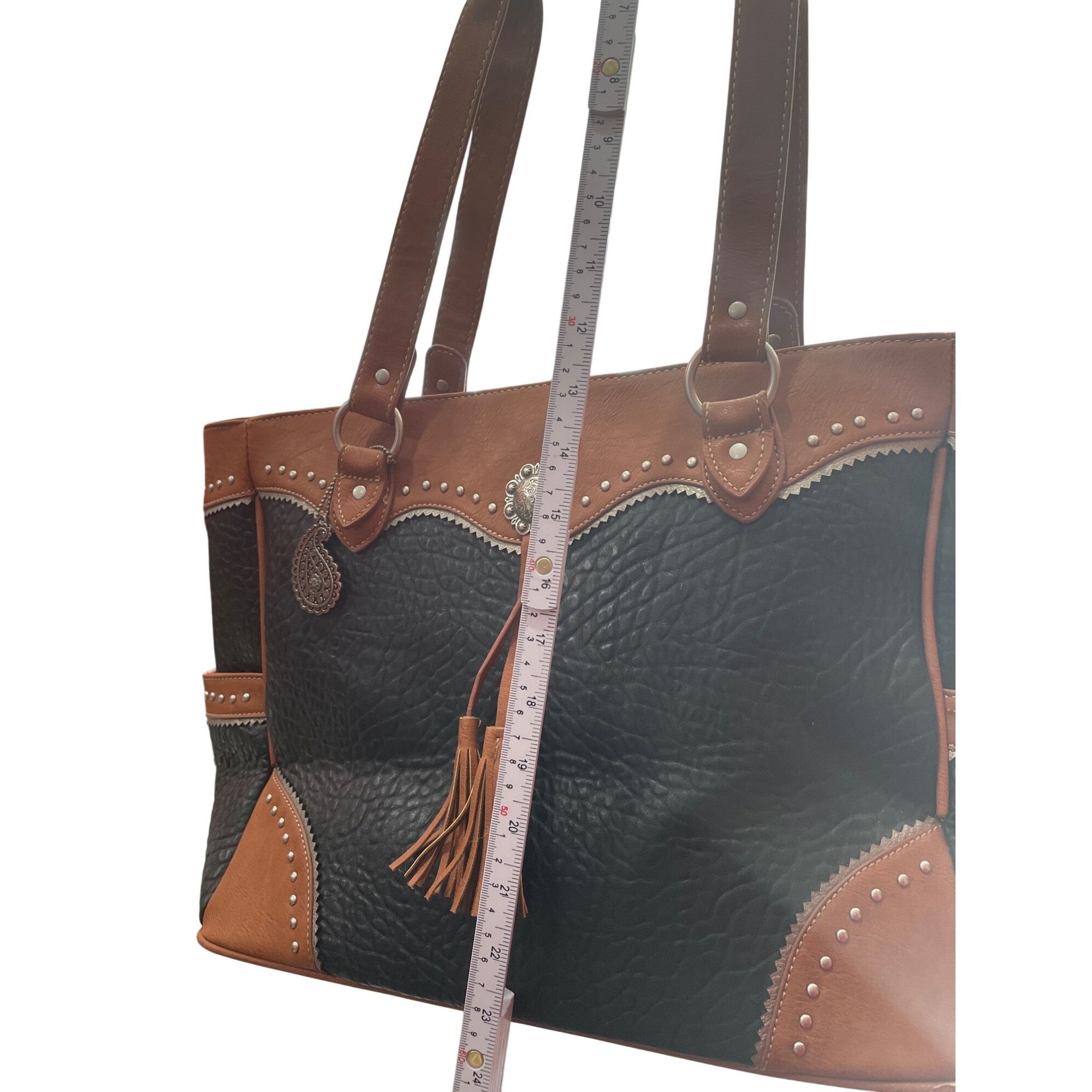 Other Bandana By American West Large Brown Leather Tote Bag SKU 89 Size ONE SIZE - 21 Thumbnail