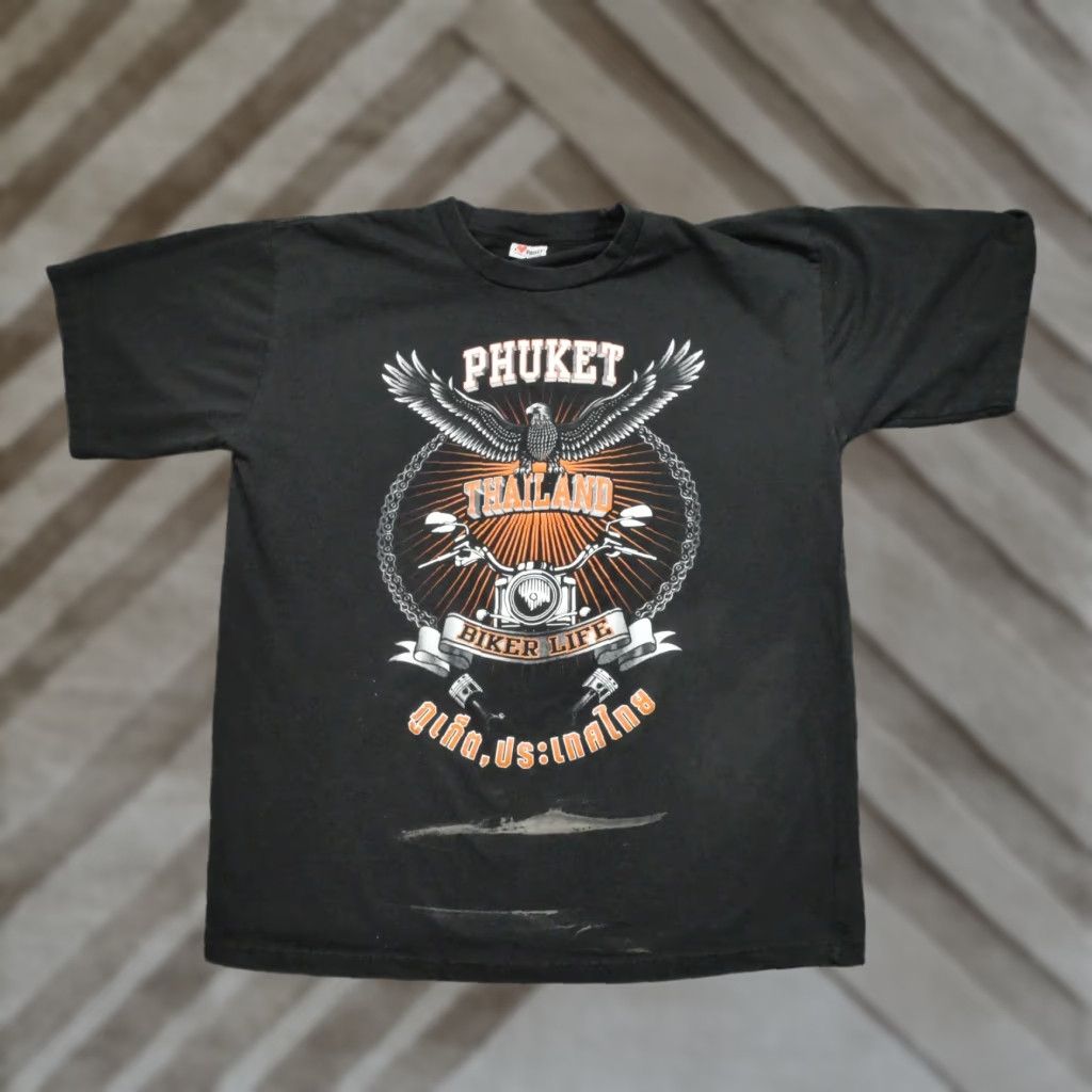 Vintage VINTAGE Phuket Thailand T Shirt Mens XL Black Motorcycle Biker Adult Y2K Size US XL / EU 56 / 4 - 1 Thumbnail