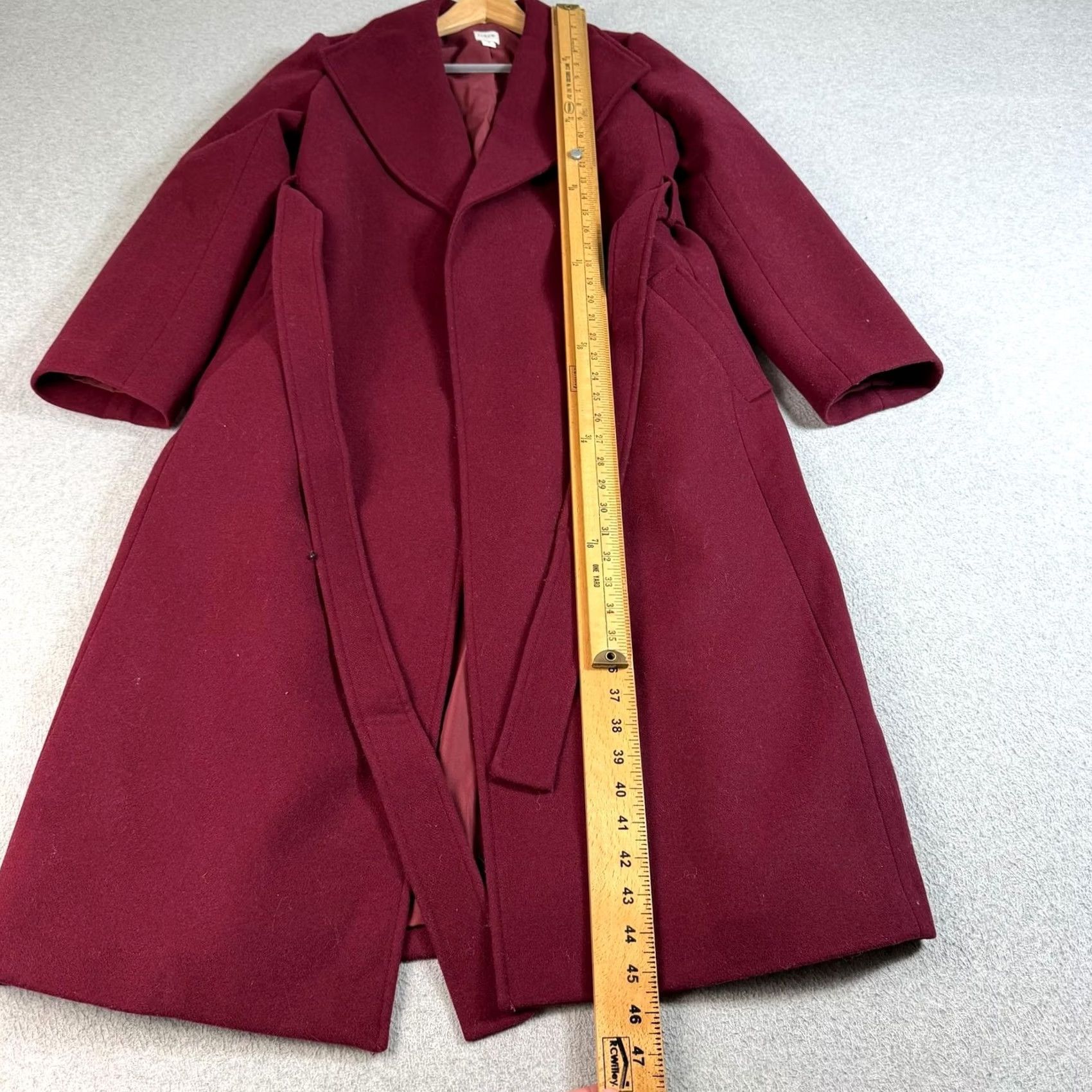 J.Crew J.CREW Overcoat Women 8 Red Wool Blend Long Belted Winter Coat Heritage Academia Size M / US 6-8 / IT 42-44 - 5 Thumbnail