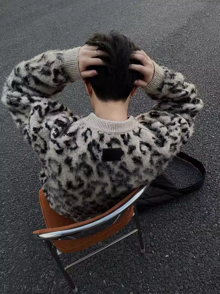 Other Leopard Loose Streetwear Outdoor Drip Trendy Sweater Size US L / EU 52-54 / 3 - 5 Thumbnail