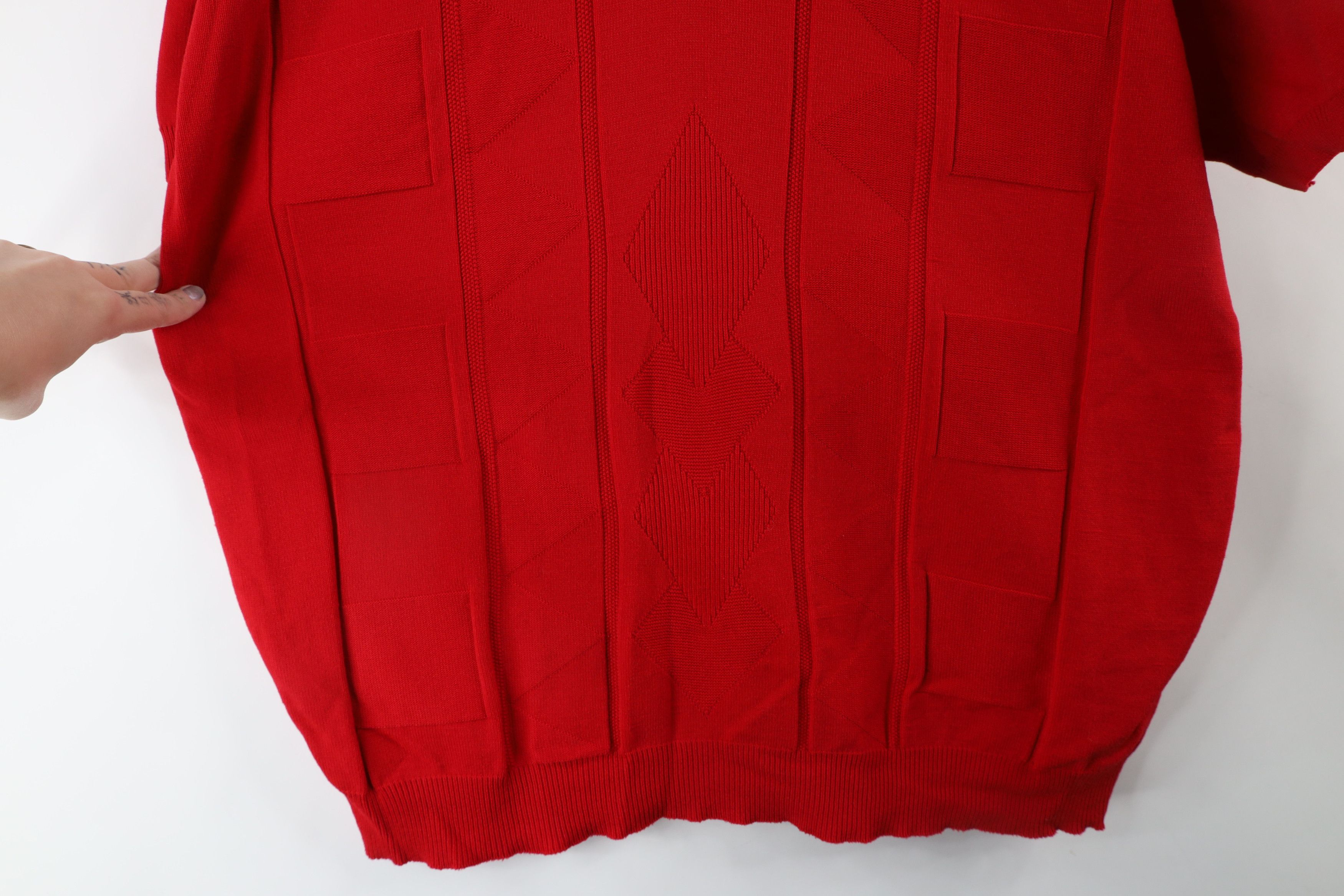 Vintage Vintage 60s 70s Rockabilly Geometric Pullover Polo Shirt USA Size US XL / EU 56 / 4 - 4 Thumbnail