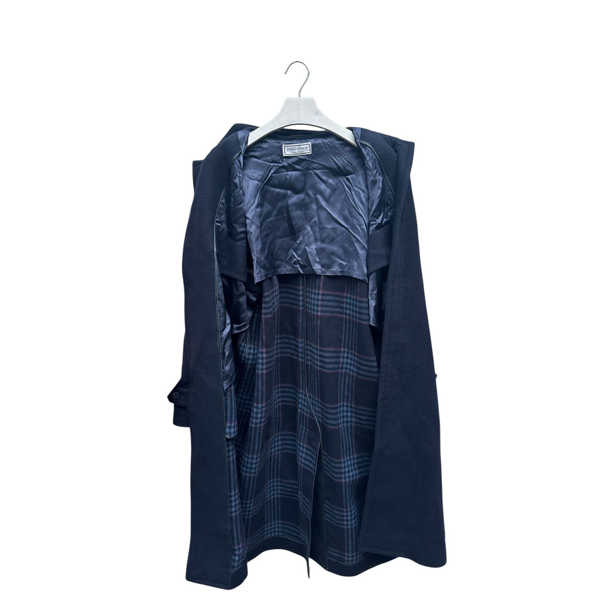 Yves Saint Laurent Heavy Navy Wool Belted Overcoat Size US XL / EU 56 / 4 - 3 Thumbnail