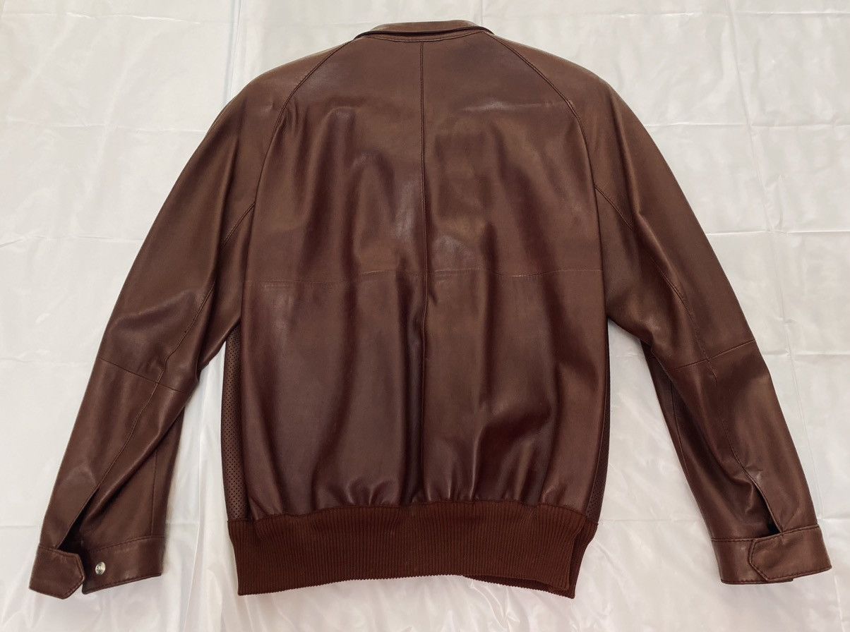 Malo Malo 🇮🇹 Mocha French Calfskin Pinhole Front Bomber 48 NWT Size US M / EU 48-50 / 2 - 3 Thumbnail