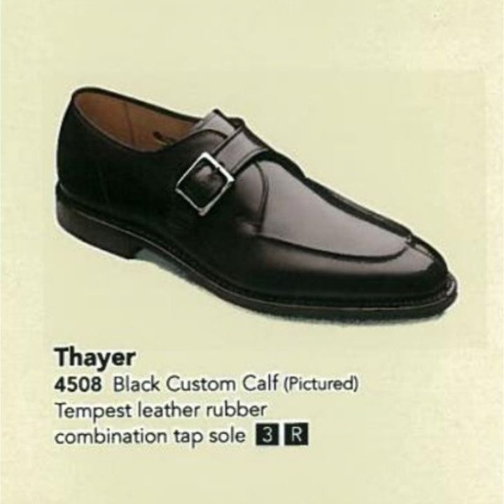 Allen Edmonds Allen Edmonds Men's 9B Black Calf Leather Dress Shoes Thayer Size US 9 / EU 42 - 8 Thumbnail