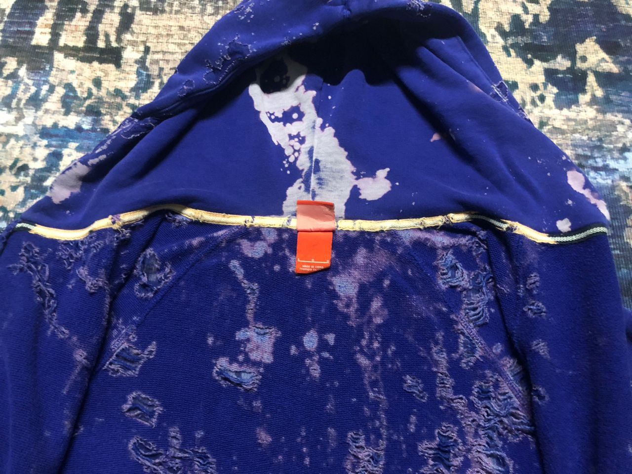 Nike Crazy Nike Cropped Heavily Distressed Bleach Zipper Hoodie Size L / US 10 / IT 46 - 15 Thumbnail