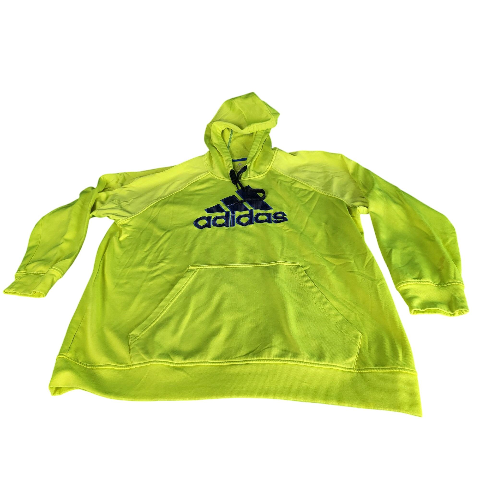 Adidas Adidas Original Pullover Hoodie Men Sz XXL Neon Green 3 Stri Grailed