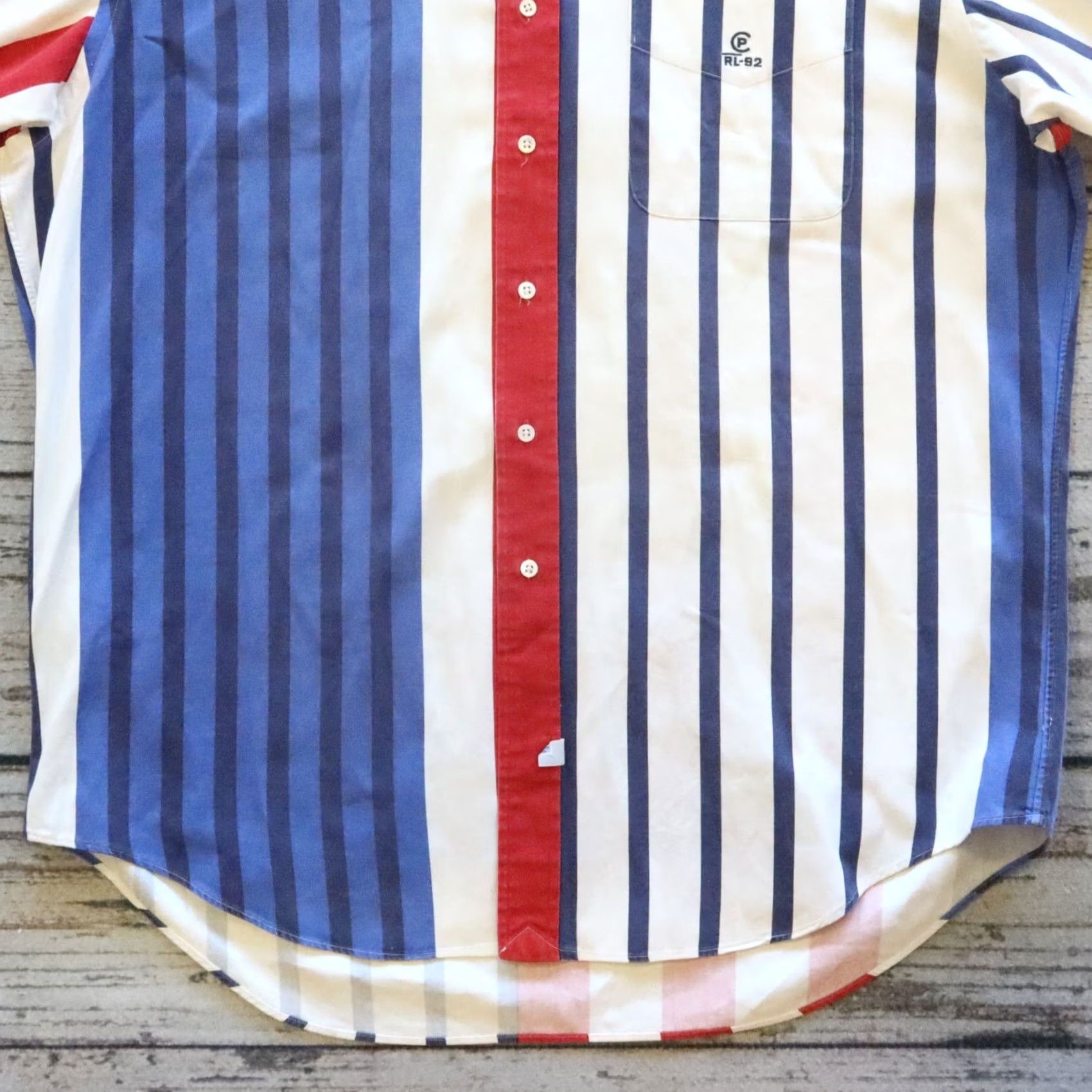 Ralph Lauren VINTAGE Ralph Lauren Polo Shirt Men L Blue Striped Button-Down 90s CP RL 92 Size US L / EU 52-54 / 3 - 3 Thumbnail