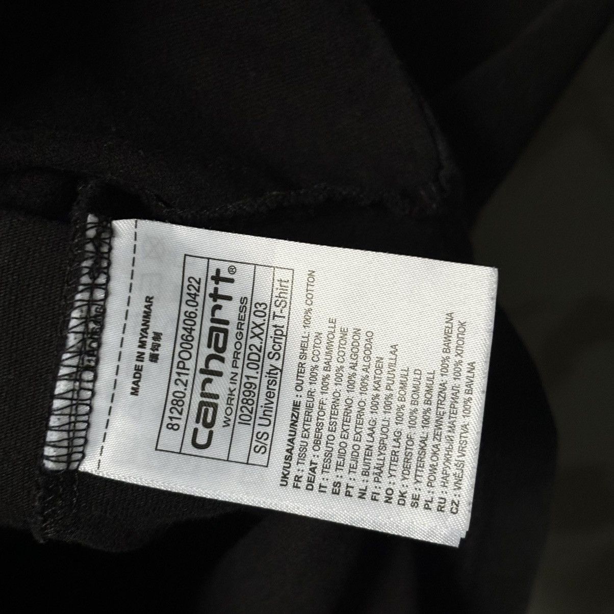 Carhartt Carhartt Wip University Script t-shirt tee black medium Size US M / EU 48-50 / 2 - 4 Thumbnail