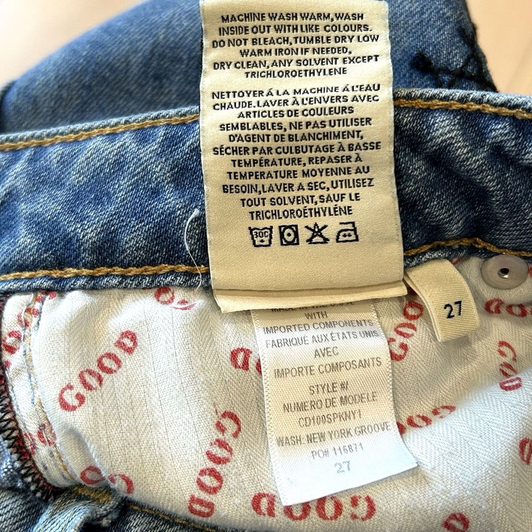 Alice + Olivia AO.LA by Alice + Olivia Women’s 27 Blue Jeans Tapered Slim Fit Mid Rise 5-Pocket Design Embroidered Logo Floral Pattern 90s Y2K Los Angeles West Coast Size 27" / US 4 / IT 40 - 6 Thumbnail