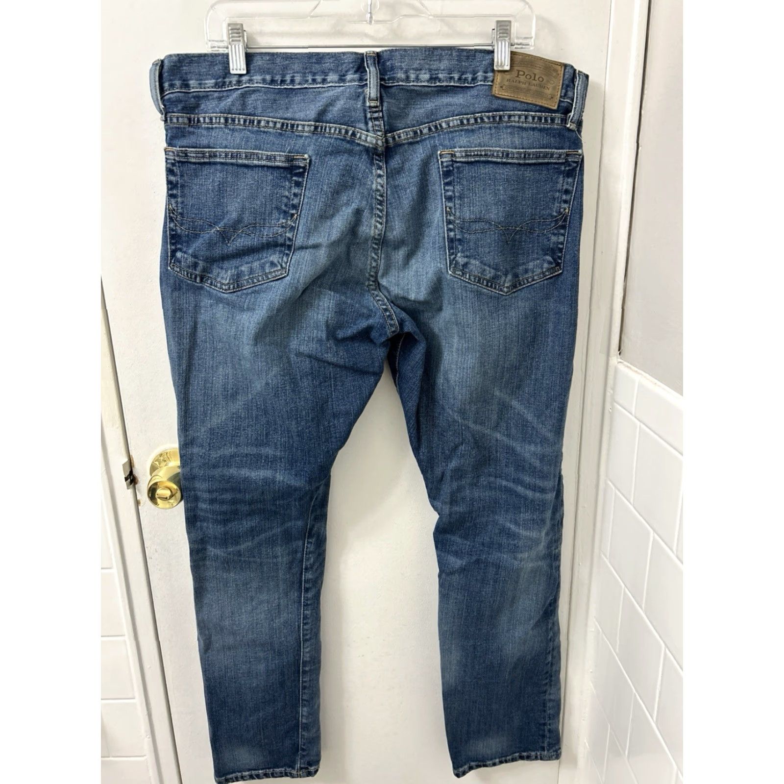 Polo Ralph Lauren Polo Ralph Lauren Sullivan Slim Jeans Mens 36x30 Light Wash Denim Zip Pocket 5-Pocket Logo Blue Straight Modern Casual Men Size US M / EU 48-50 / 2 - 6 Thumbnail