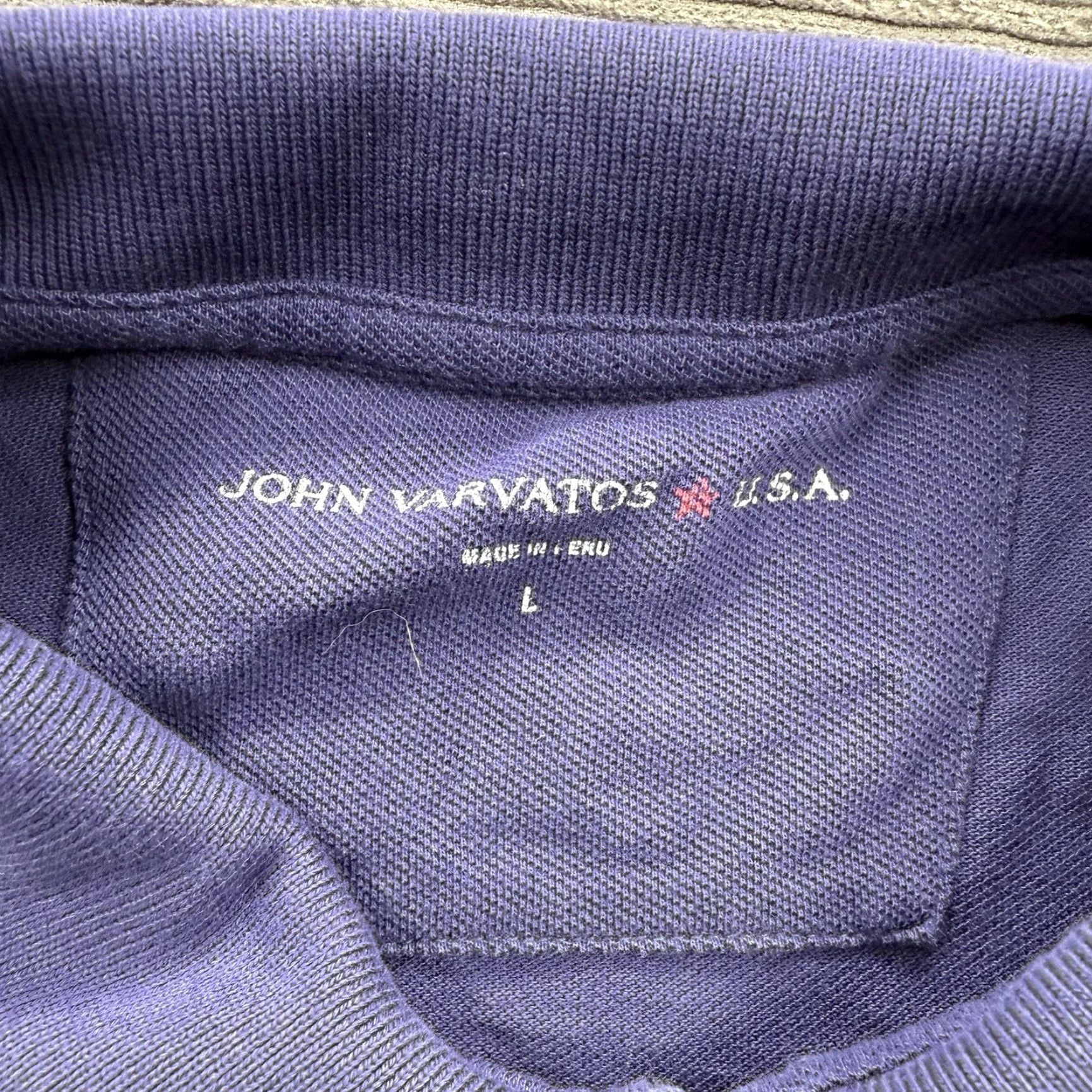 John Varvatos John Varvatos Polo Shirt Men Large Purple Cotton Golf Outdoors Preppy Size US L / EU 52-54 / 3 - 3 Thumbnail