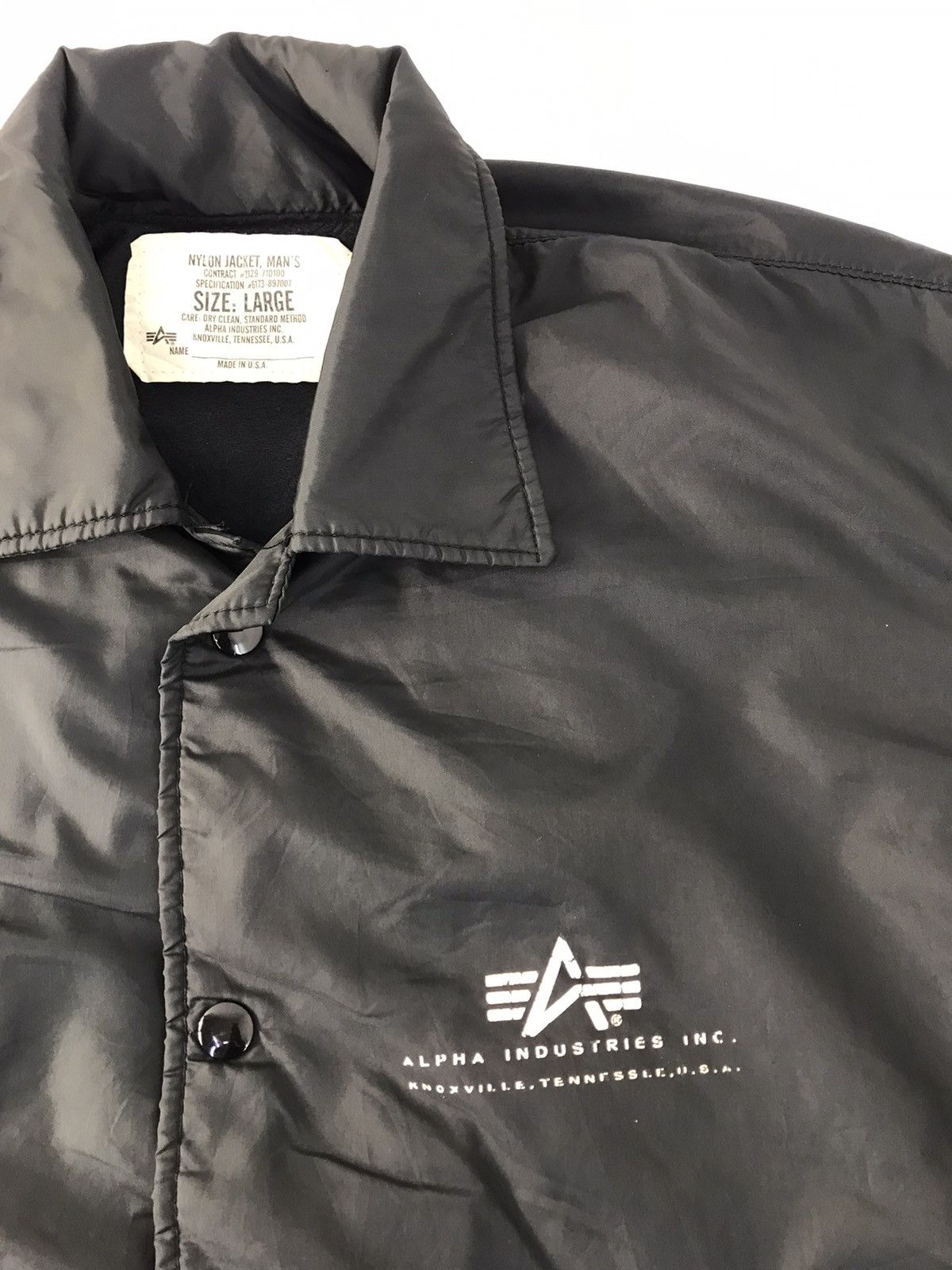 Alpha Industries 90s Alpha Industries Nylon Quilted Black Jacket Full Button Size US L / EU 52-54 / 3 - 4 Thumbnail