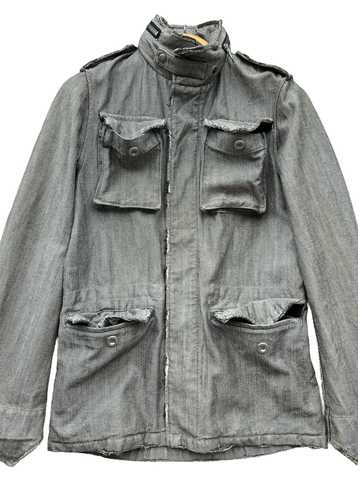 FranCisT MOR.K.S Francist Mor.K.S M65 Distressed Silver Goth Denim Jacket Size US S / EU 44-46 / 1 - 10 Thumbnail
