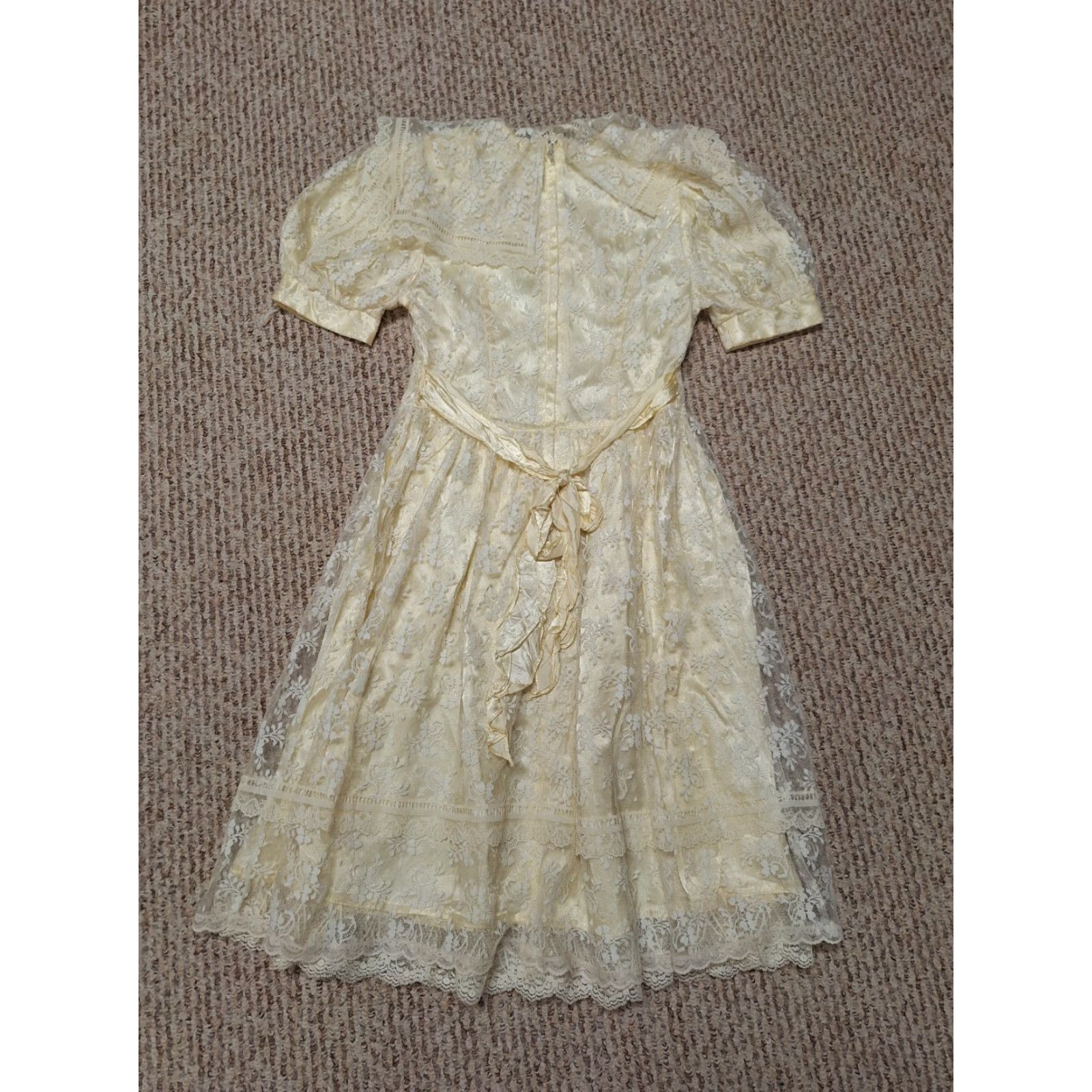 Jessica McClintock VINTAGE Jessica McClintock Gunne Sax Lace Bridal Wedding Dress Maxi Eveningwear 12 Ivory Women's Size XL / US 12-14 / IT 48-50 - 3 Thumbnail