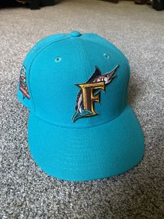 New Era Caps Florida Marlins Throwback 59FIFTY Fitted Hat Turquoise