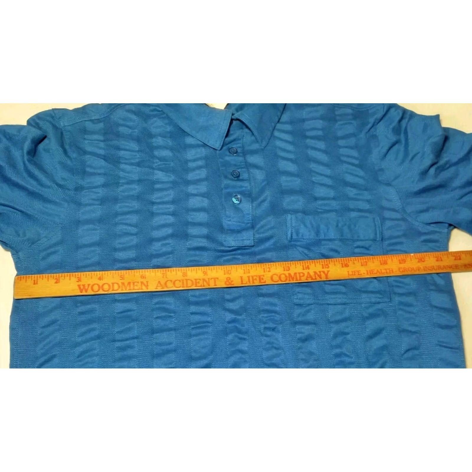 Blair John Blair Polo Shirt L Royal Blue Stripe Knit Collared Pullover Mens Regular Short Sleeve Golf Business Casual Size US L / EU 52-54 / 3 - 4 Thumbnail