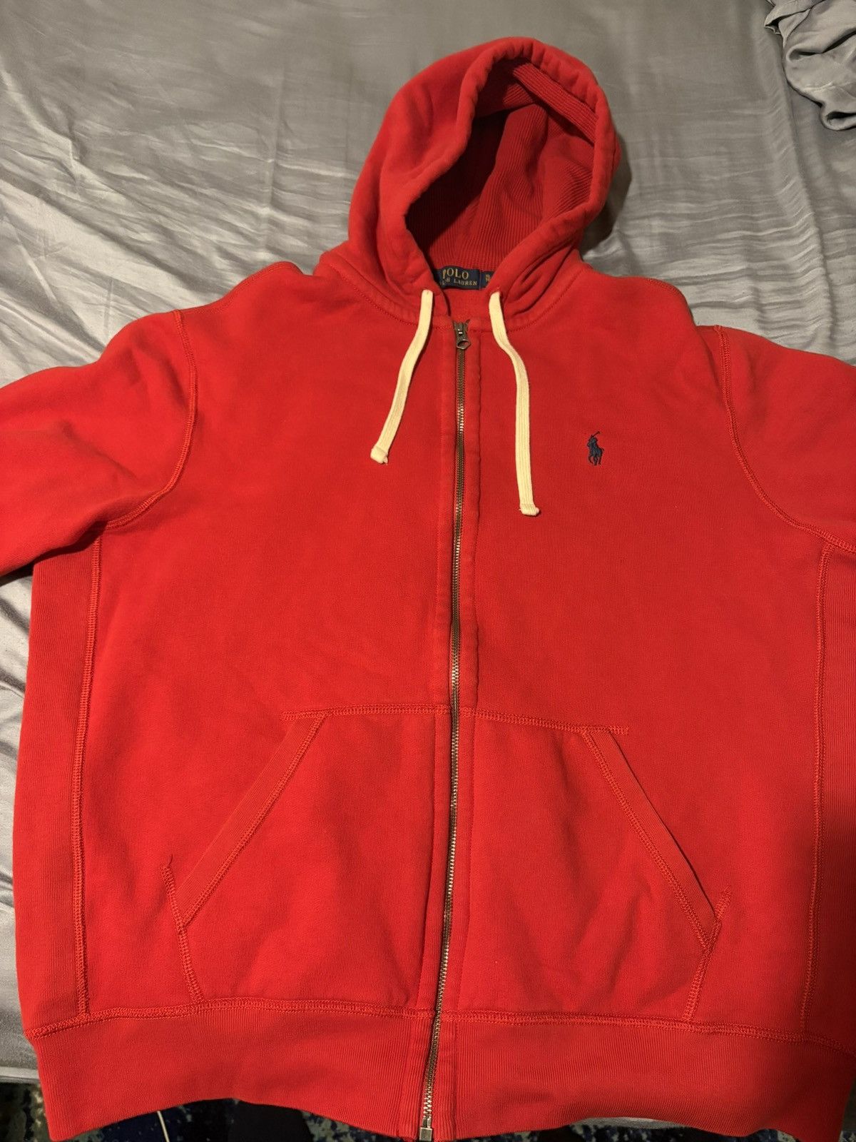 Polo Ralph Lauren Polo Raulph Lauren Red Zip Up Hoodie Size US XL / EU 56 / 4 - 1 Thumbnail