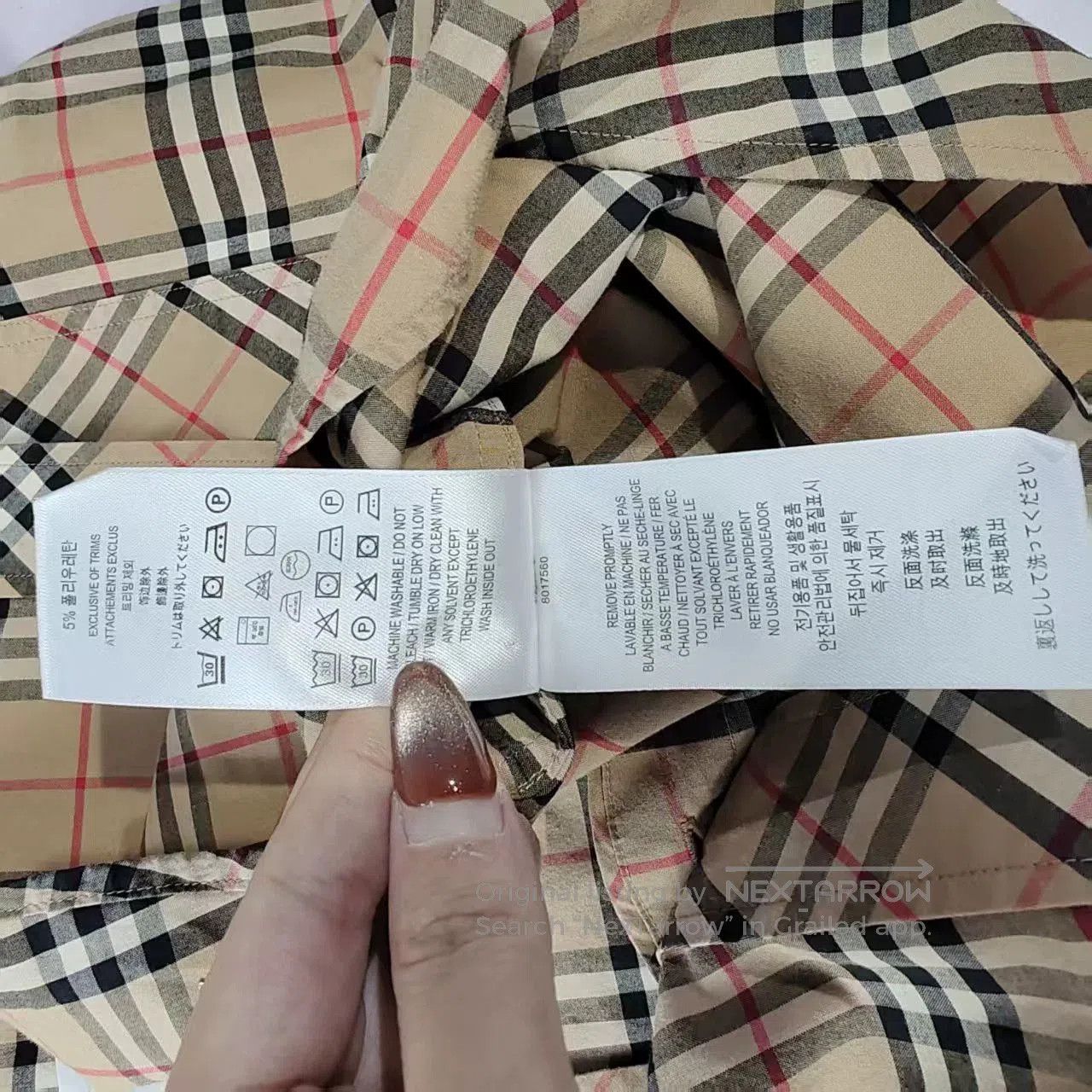 Burberry burberry long sleeve checkered shirt in beige. Size US L / EU 52-54 / 3 - 7 Thumbnail