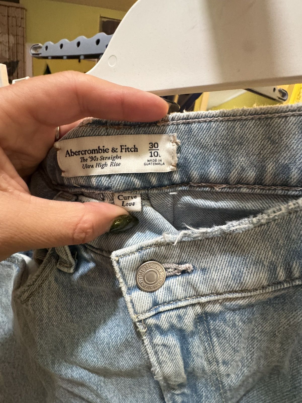Abercrombie & Fitch Abercrombie Curve Love Crisscross Waist Jeans Size 30 Size 30" / US 8 / IT 44 - 4 Thumbnail
