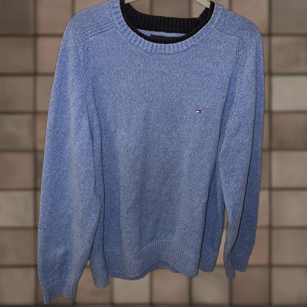 Tommy Hilfiger VINTAGE Tommy Hilfiger Sweater Men’s XL Blue Cotton Retro 80s 90s Classic Size US XL / EU 56 / 4 - 1 Thumbnail