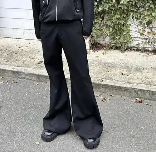 Japanese Brand × Jean Cotton Embroidery Baggy Black Flare Pants Size US 32 / EU 48 - 1 Thumbnail