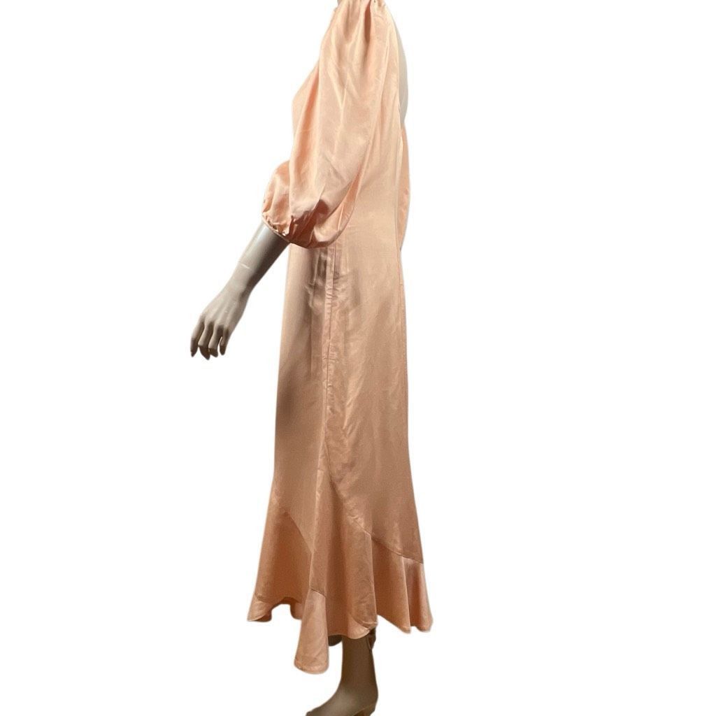 Loeffler Randall NWT Loeffler Randall Carmina Curve Seam Puff Sleeve Dress Cipria Peach Size 4 (037) Size S / US 4 / IT 40 - 7 Thumbnail