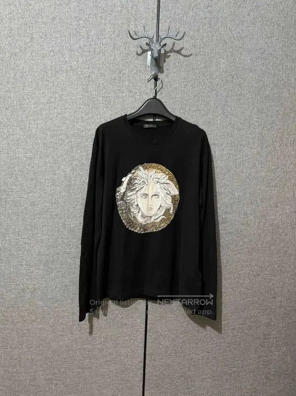 Versace Versace Black Cotton Medusa Long Sleeve Tee . Size US M / EU 48-50 / 2 - 1 Thumbnail