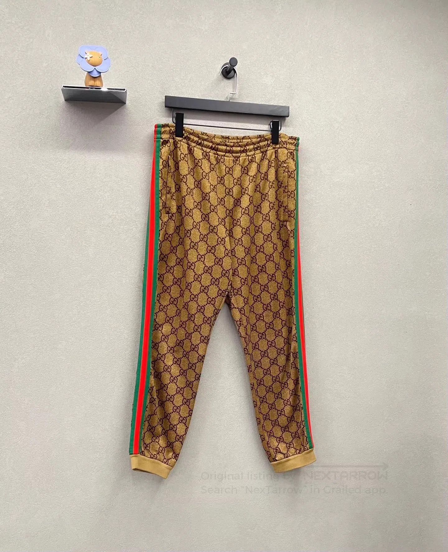 Gucci Beige Patterned Casual Pants with Side Stripes. Size US 32 / EU 48 - 2 Thumbnail