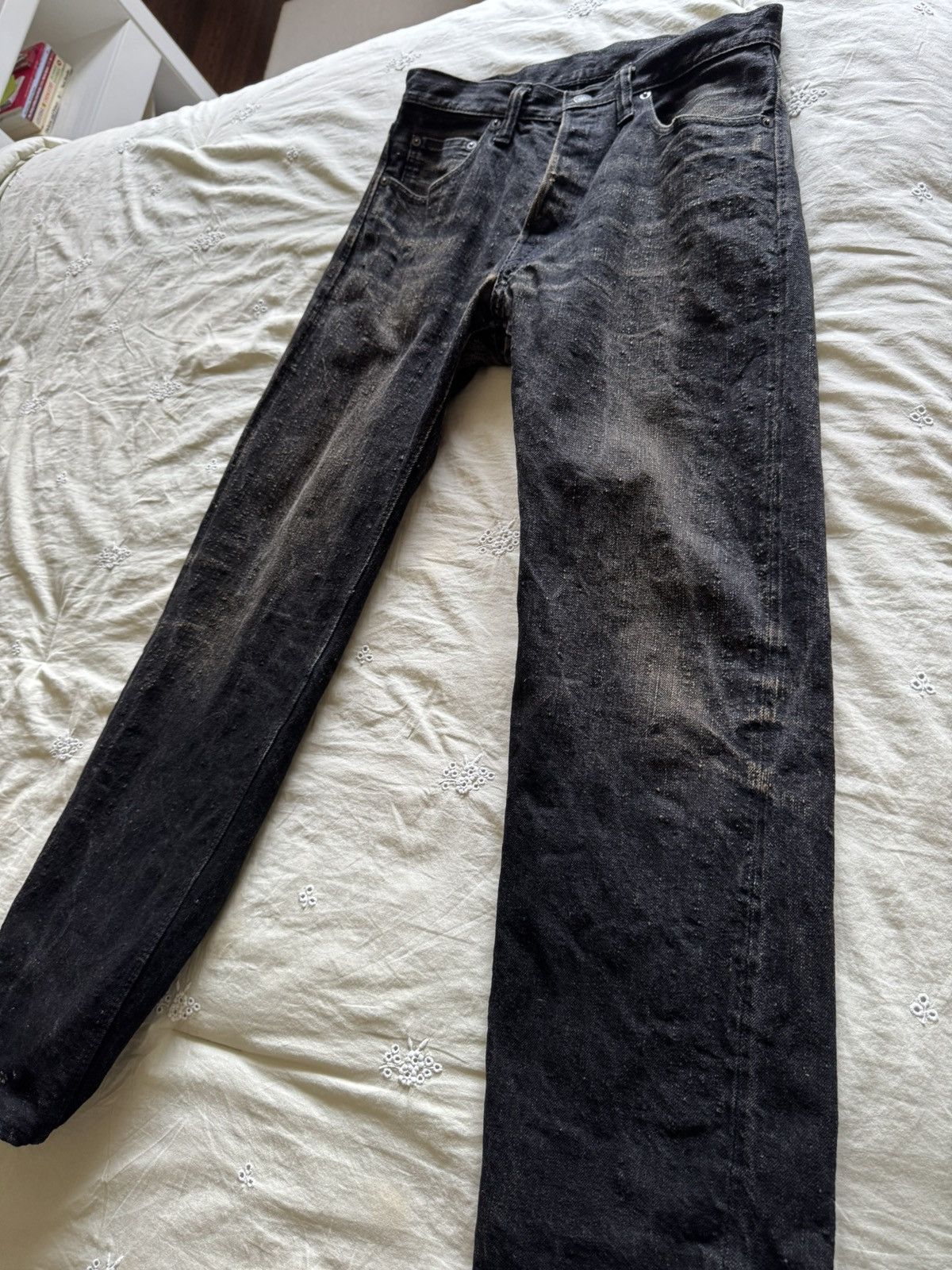 Pure Blue Japan PURE BLUE JAPAN TEA-CORE DYED BLACK DENIM TCD-003-BK - SZ 32 Size US 32 / EU 48 - 1 Thumbnail