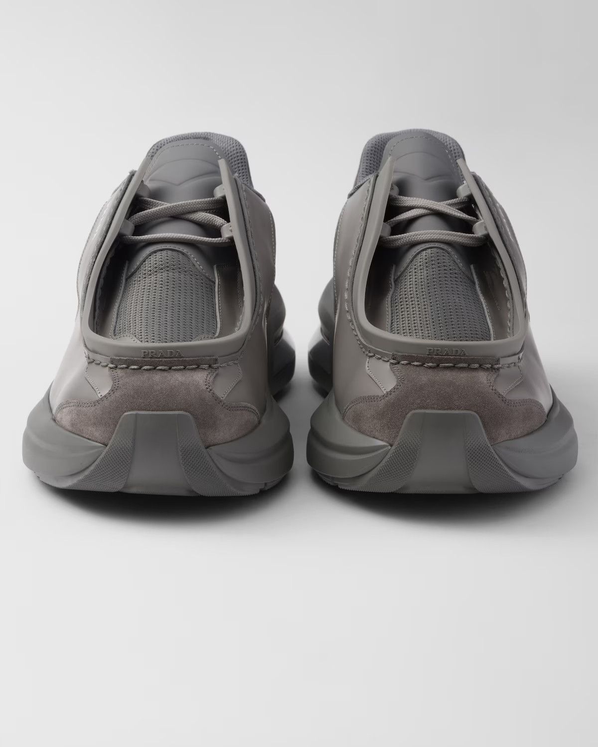 Prada o1mt1gz1024 Systeme Leather Sneakers in Grey Size US 10 / EU 43 - 4 Thumbnail