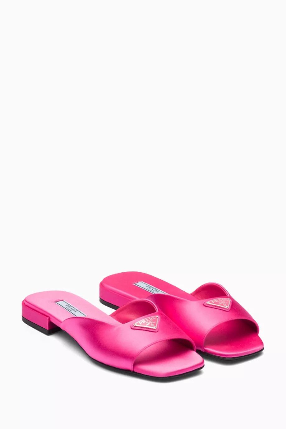 Prada o1w1db11124 Ciabatte Square-toe Flat Sandals Satin in Pink Size US 9 / IT 39 - 3 Thumbnail