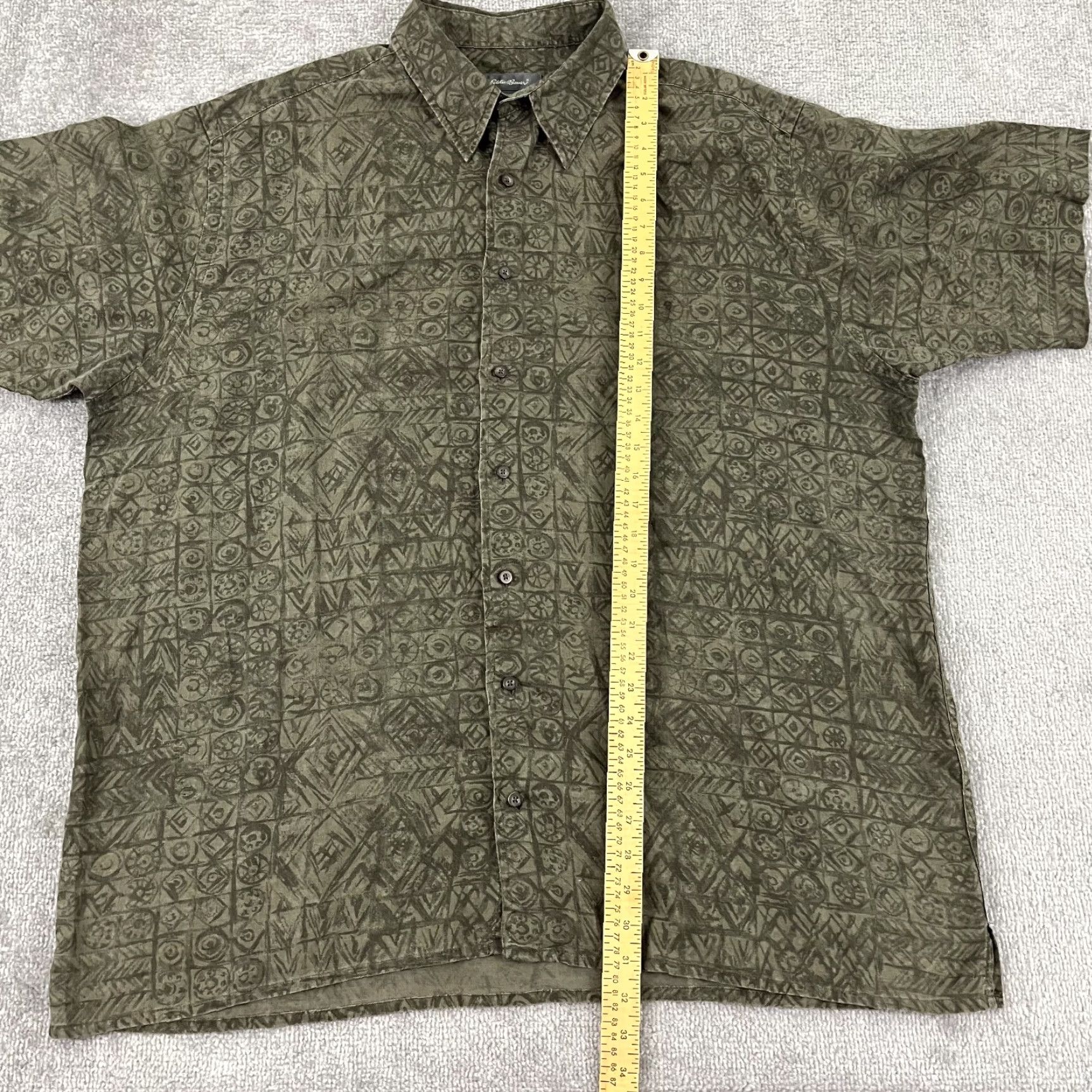 Eddie Bauer VINTAGE Eddie Bauer Shirt Men XLT Tall Short Sleeve Linen Green 100% Breathable Outdoor Size US XL / EU 56 / 4 - 3 Thumbnail