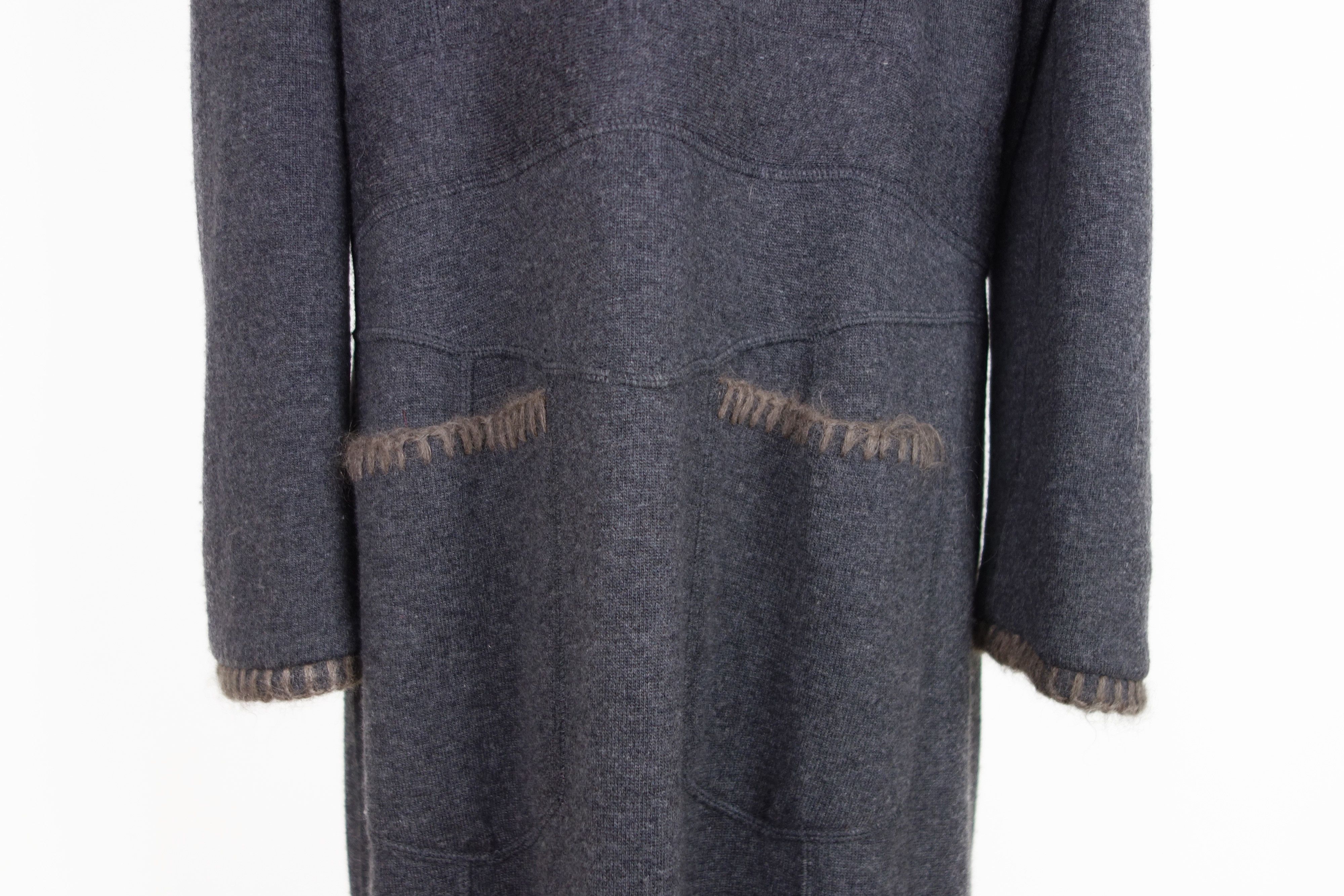 Dior Christian Dior F/W 2000 Grey Coat Knit John Galliano Size L / US 10 / IT 46 - 9 Thumbnail