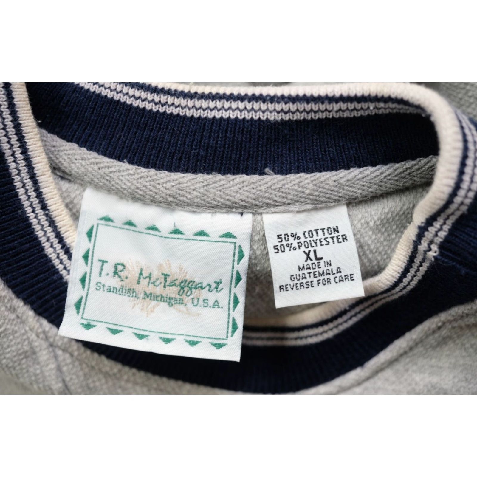 Vintage VINTAGE Michigan VTG 90s USA MADE FLAG AMERICAN ORIGINAL KNIT CREWNECK SWEATSHIRT XL Gray Crewneck Men XL Sweatshirt Size US XL / EU 56 / 4 - 6 Thumbnail